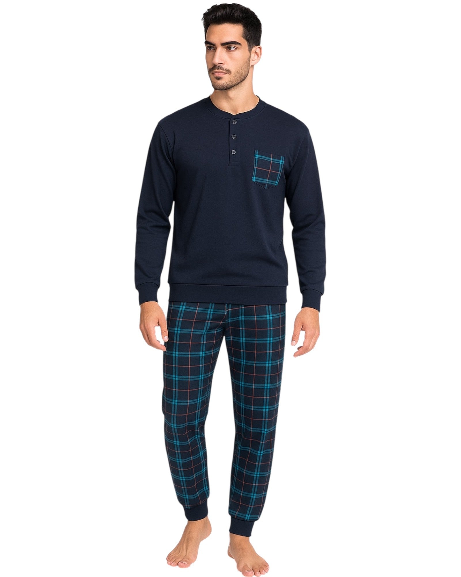 Pigiama uomo invernale in caldo cotone Buccia di Mela I 8853 BM