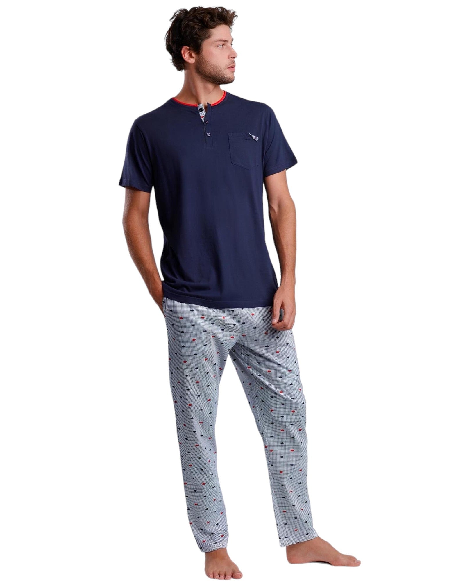 Pigiama uomo primavera estate in cotone e viscosa Admas 62135