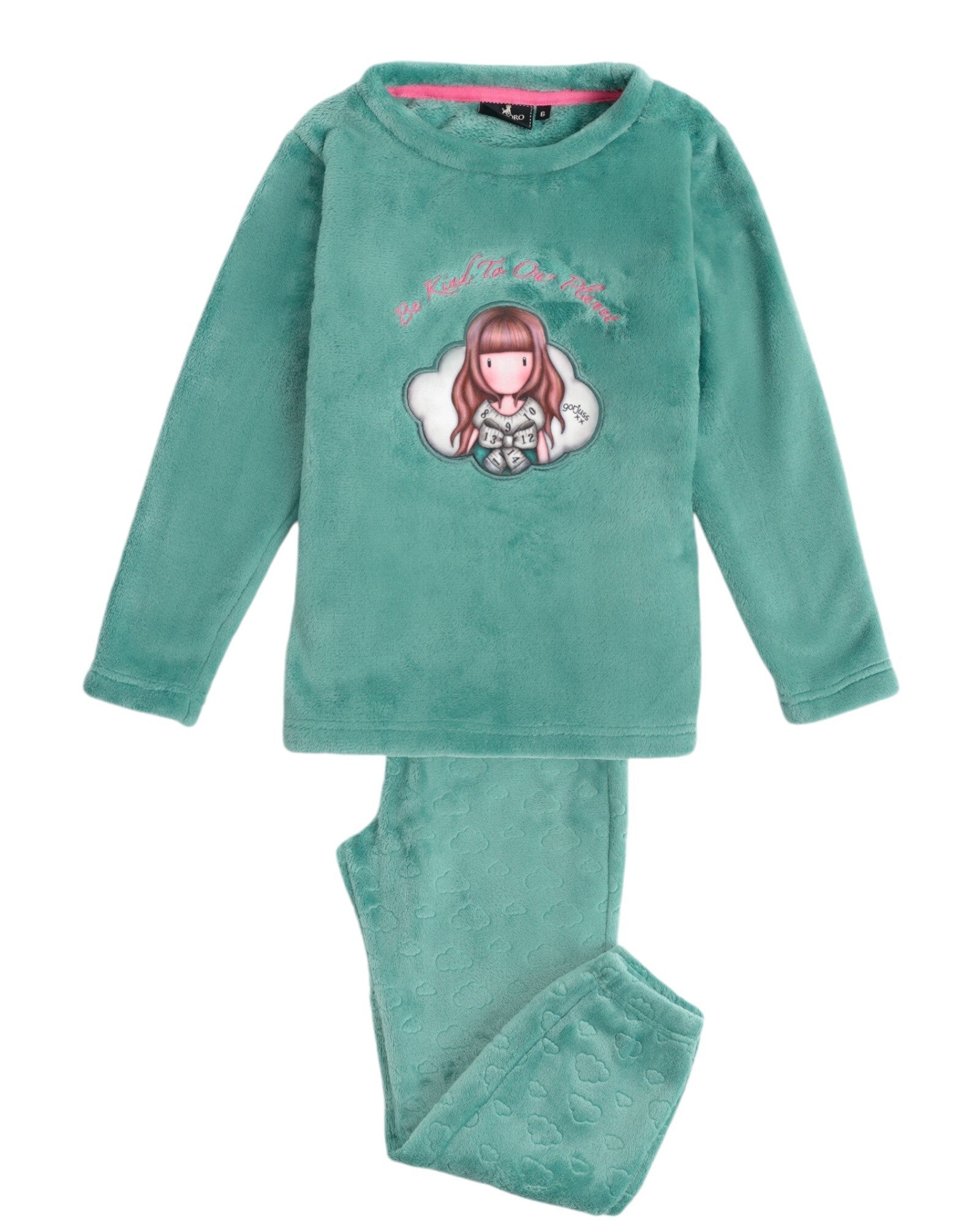 Pigiama bambina Santoro Gorjuss invernale in Coral 62414