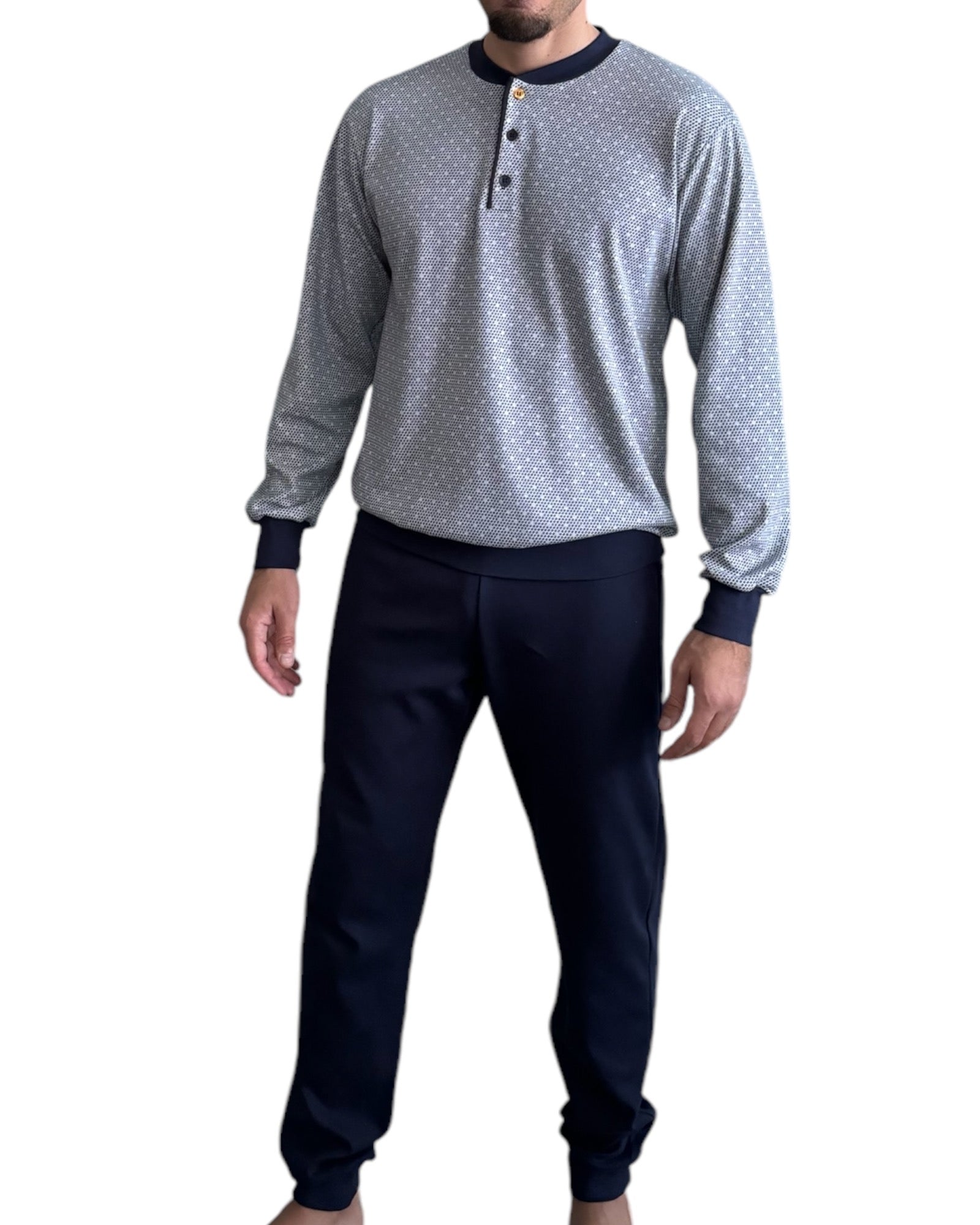 Pigiama uomo invernale in caldo cotone Buccia di Mela I 8855 BM