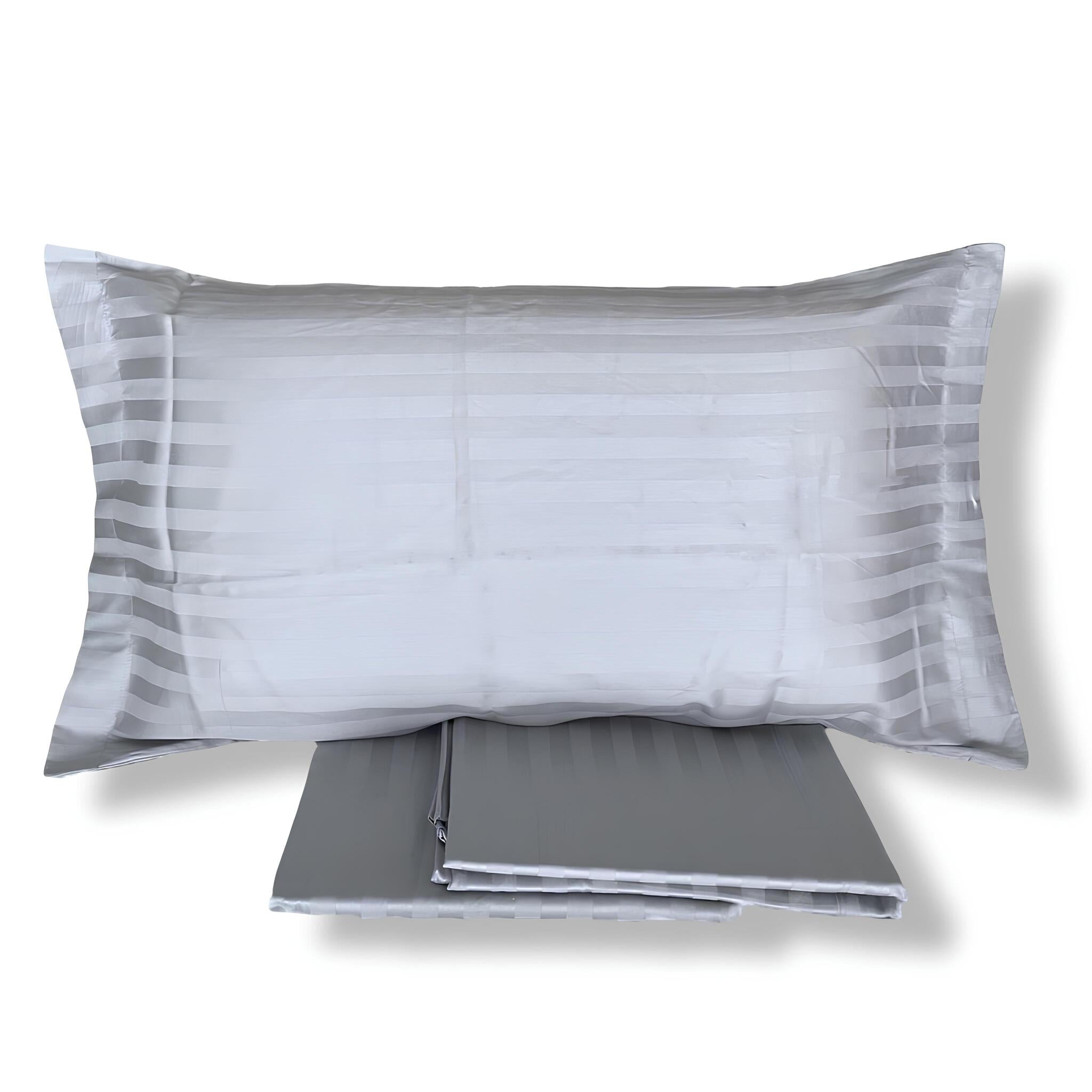 Completo Lenzuola Matrimoniale in Raso di Cotone Zambaiti Art. Riga