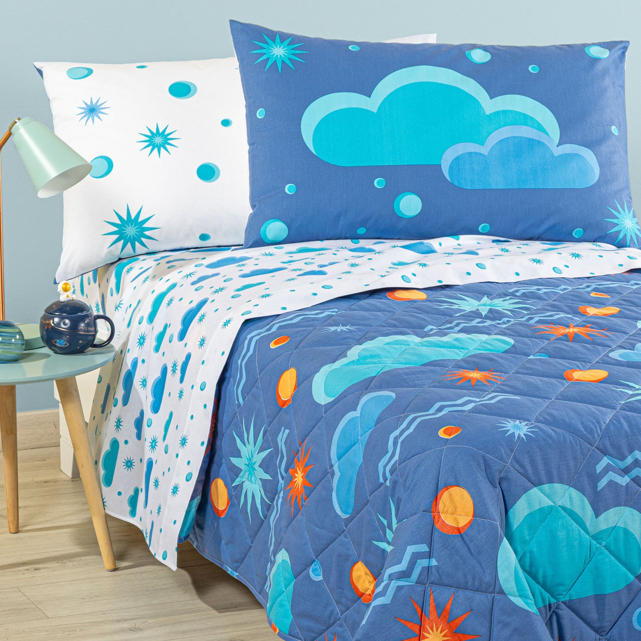 Copriletto Trapuntato Caleffi in cotone per letto singolo Art. Magica Notte