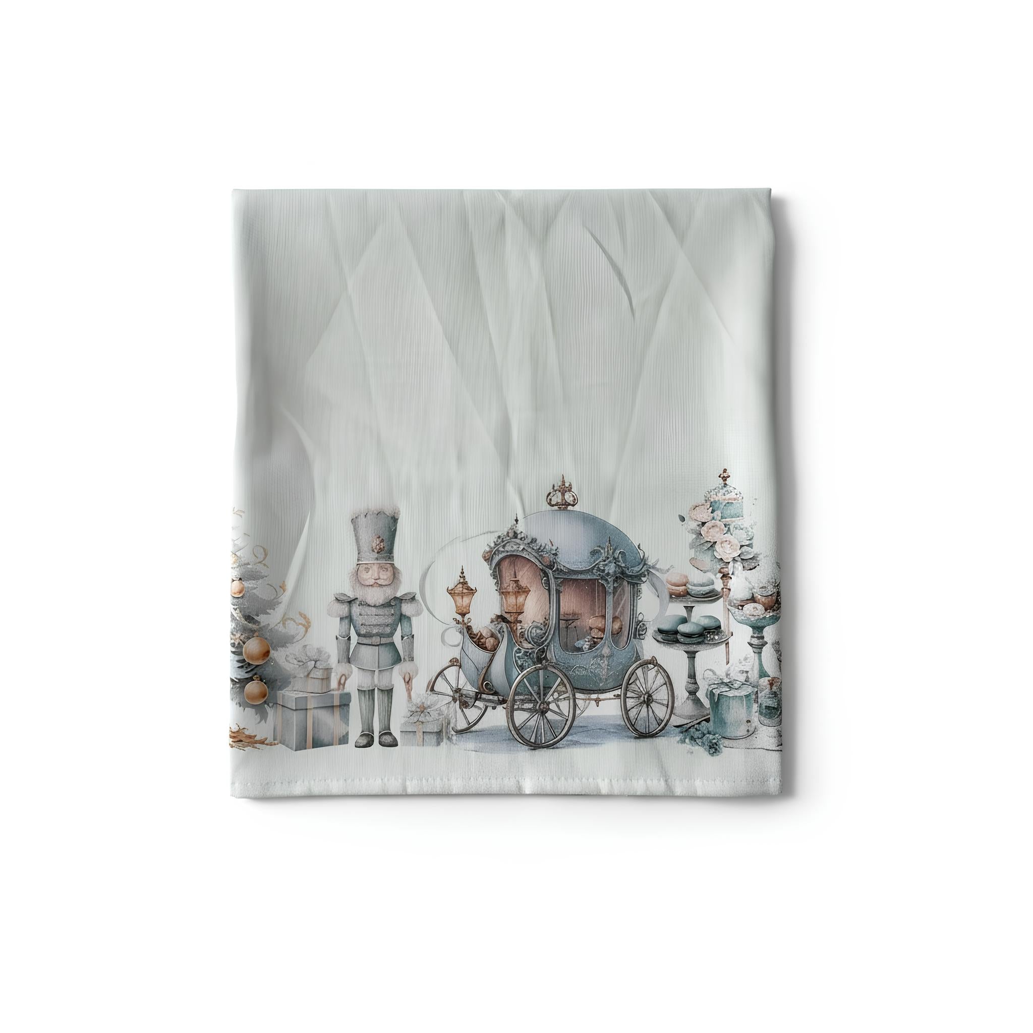 Centrotavola Natalizio in cotone panama quadrato 90x90 cm Art. Polar Express