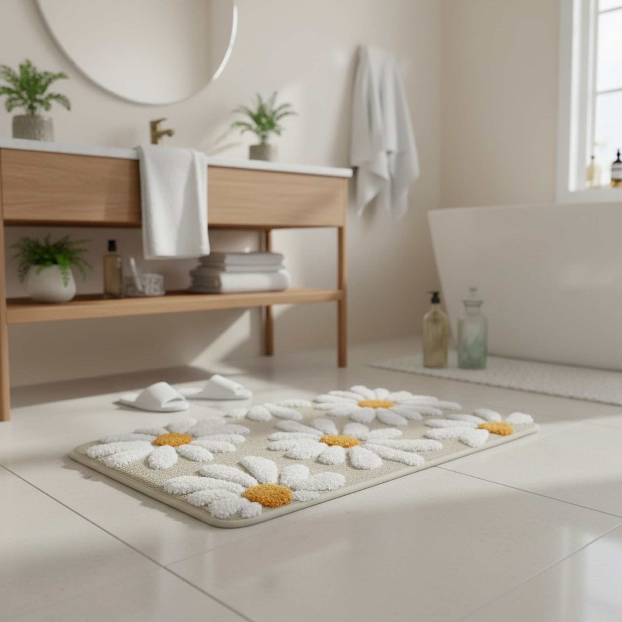 Set di tappetini da bagno bianchi di lusso in peluche / tappeto Set di tappetini da bagno bianchi di lusso in peluche / tappeto