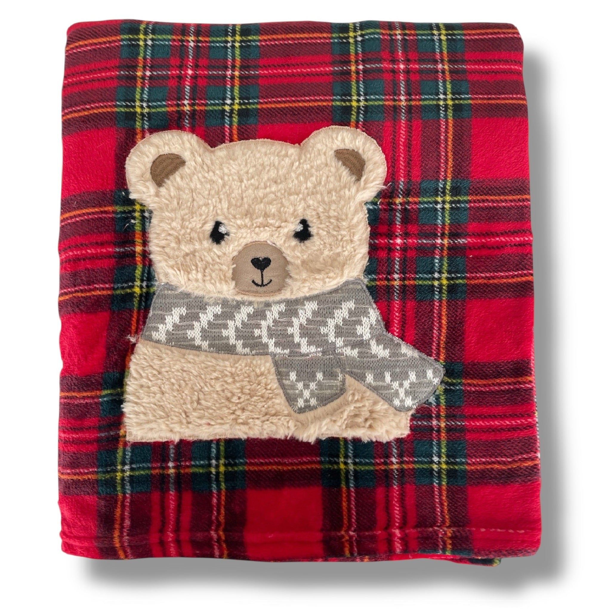 Plaid Admas chenille velvet blanket with sherpa back Art. 69028
