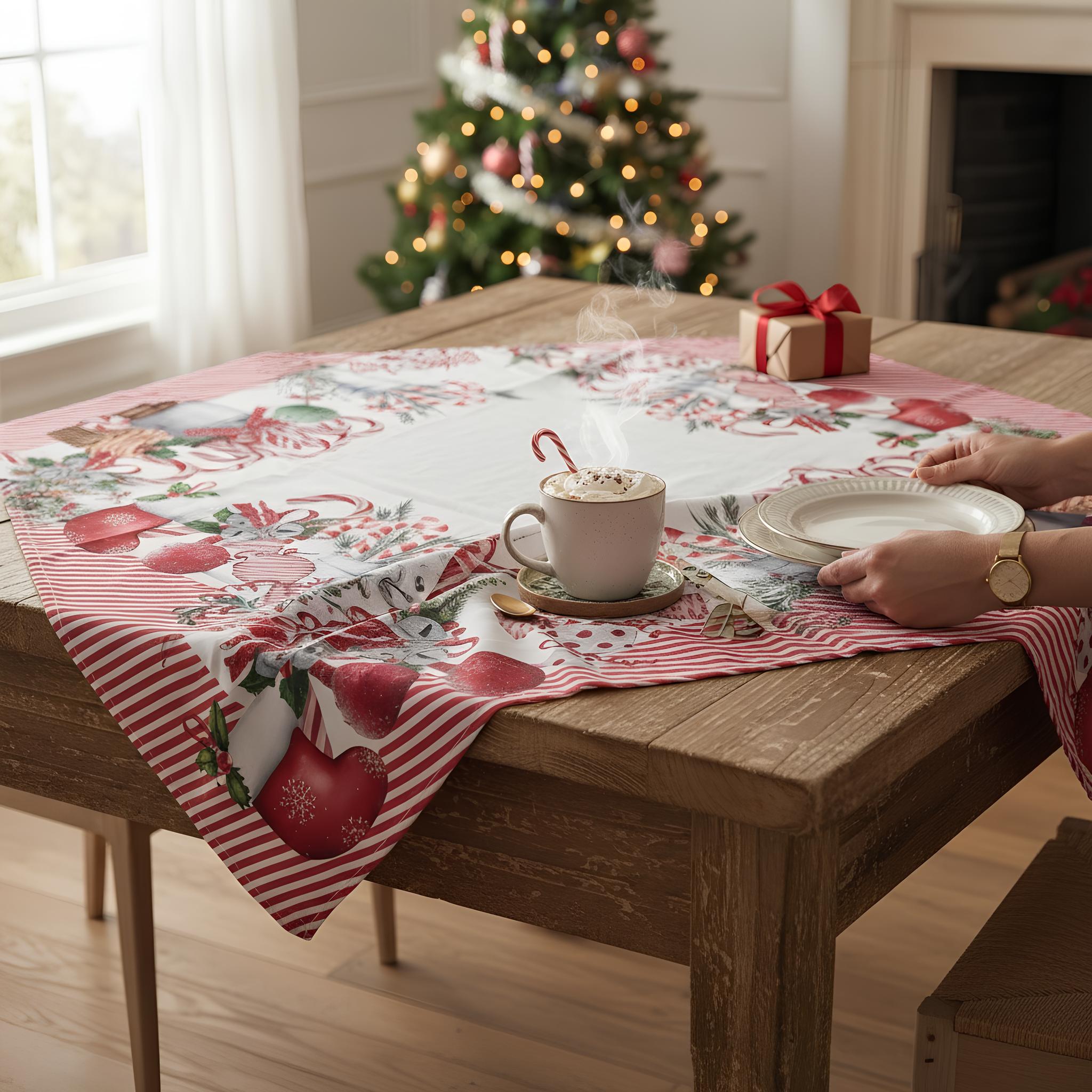 Runner Natalizio In Tessuto Non Tessuto – 180x35 Cm, Motivo Invernale, Lavabile In Lavatrice