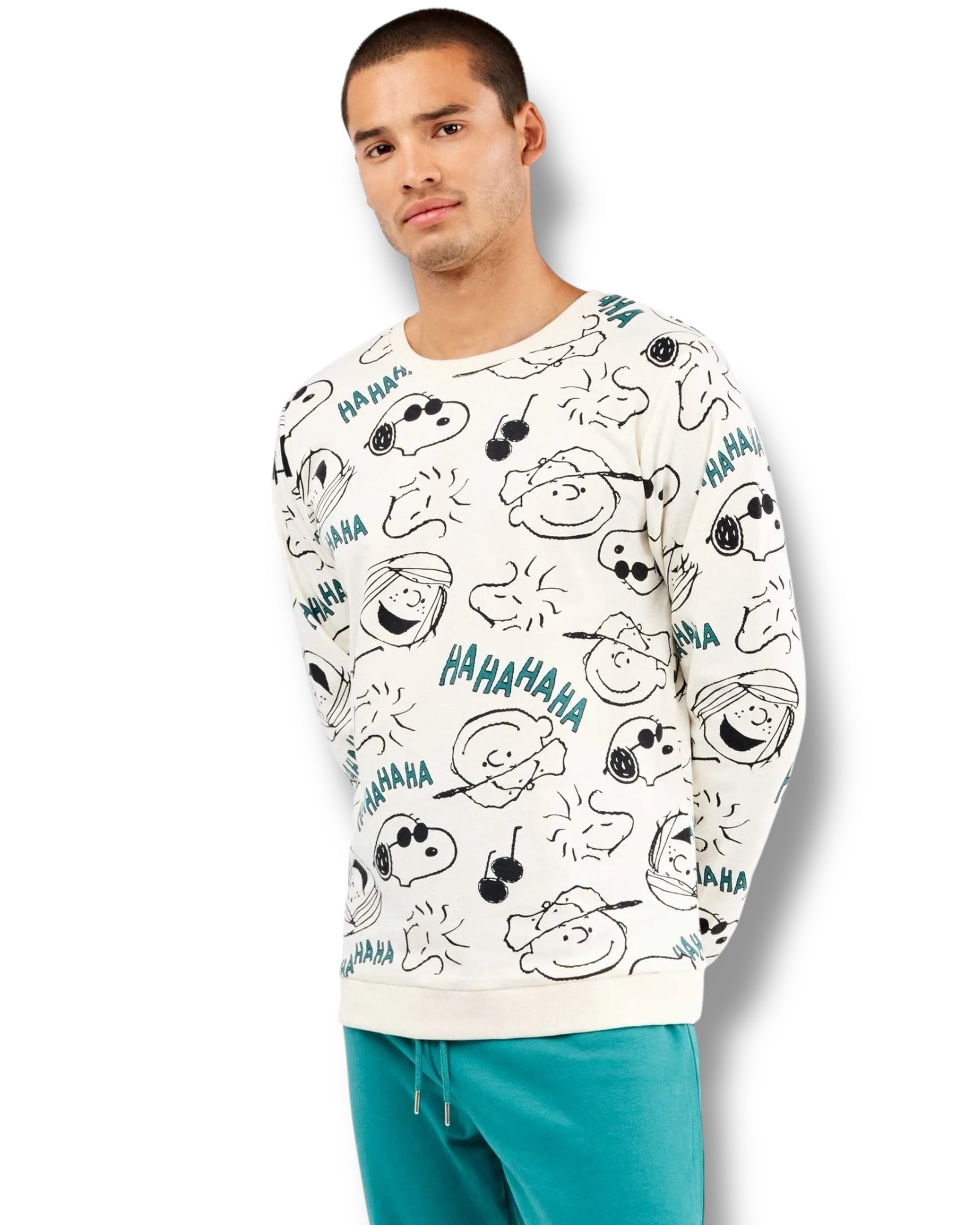 Pigiama uomo invernale Snoopy in caldo cotone non felpato Art. 20344