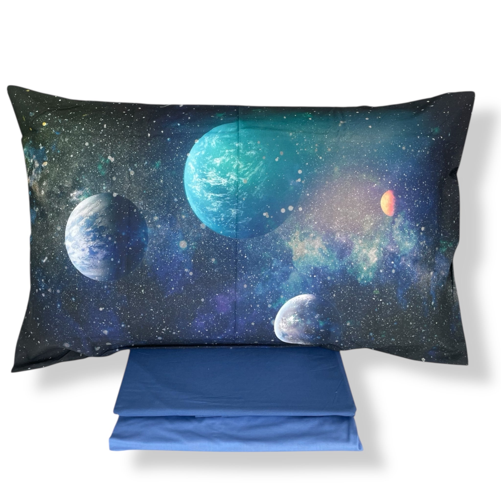 Completo Lenzuola Una Piazza e Mezza di Caleffi in Cotone Art. Pianeti