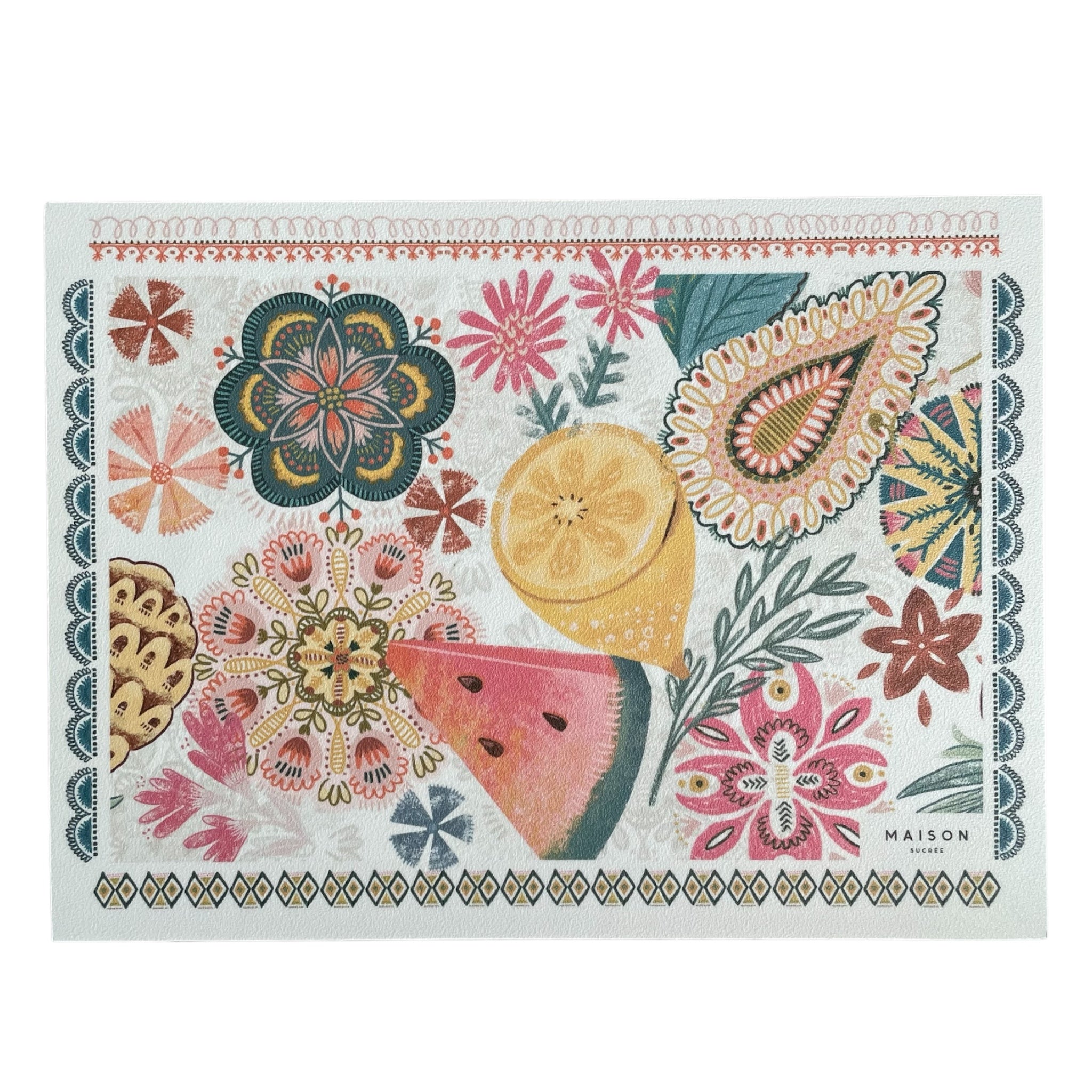 Waterproof washable American placemats by Maison Sucrée in pvc 33x45cm Art. Maiori