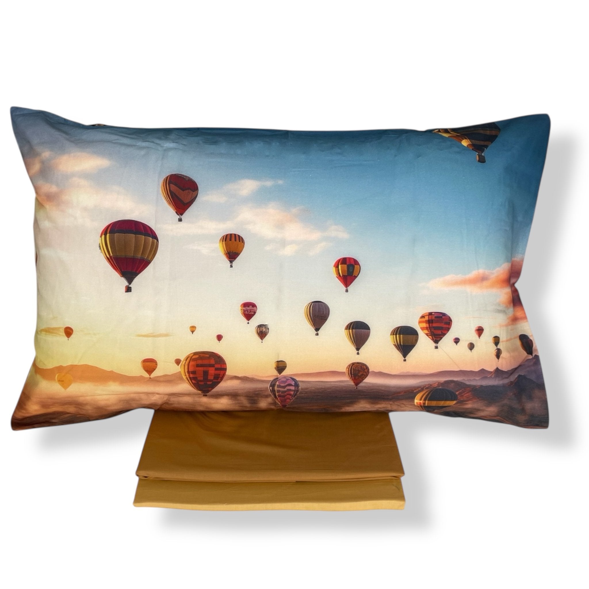 Completo Lenzuola Una Piazza e Mezza di Caleffi in Cotone Art. Mongolfiere