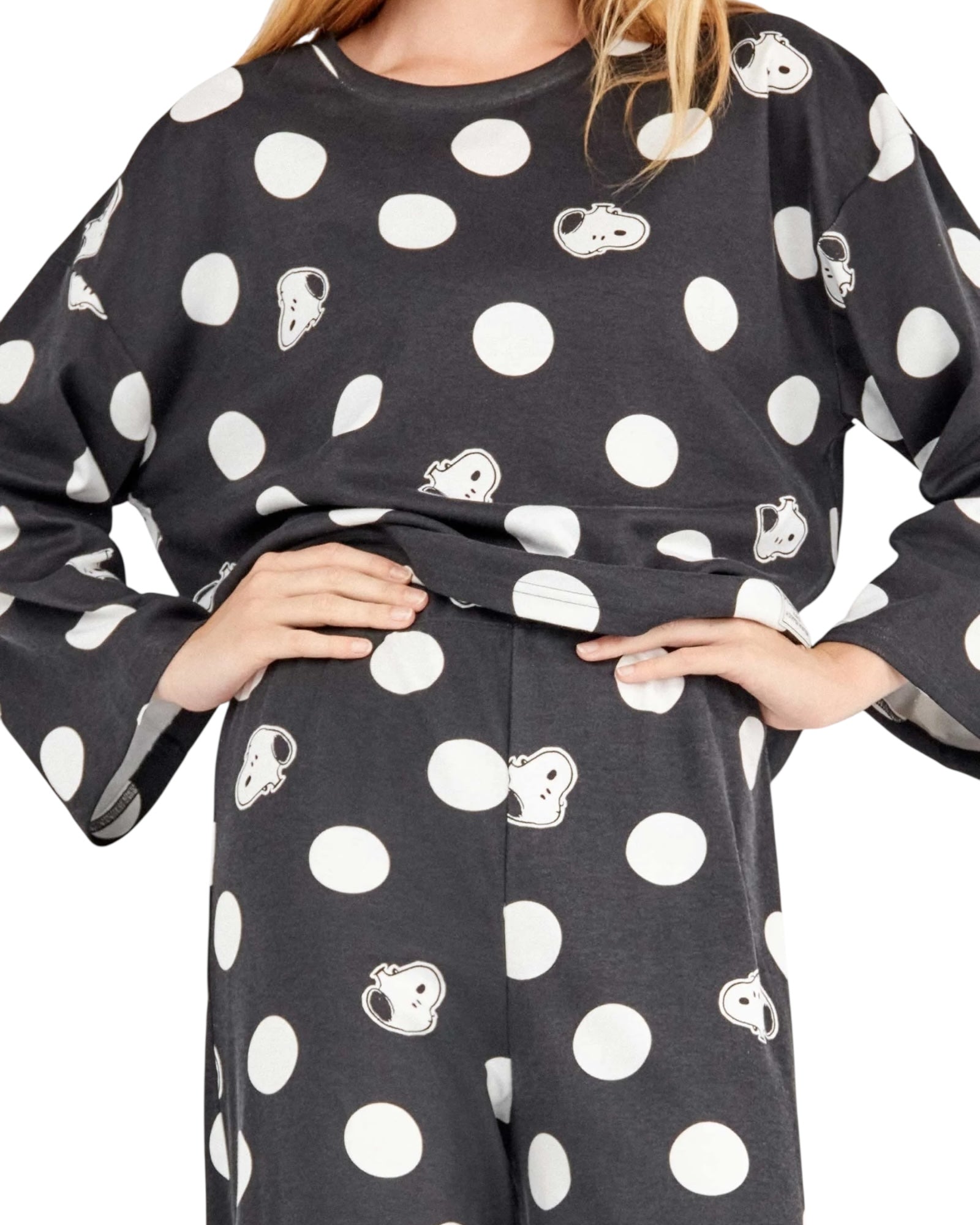 Pigiama Donna Invernale Snoopy in cotone interlock di Gisela Art. 20330