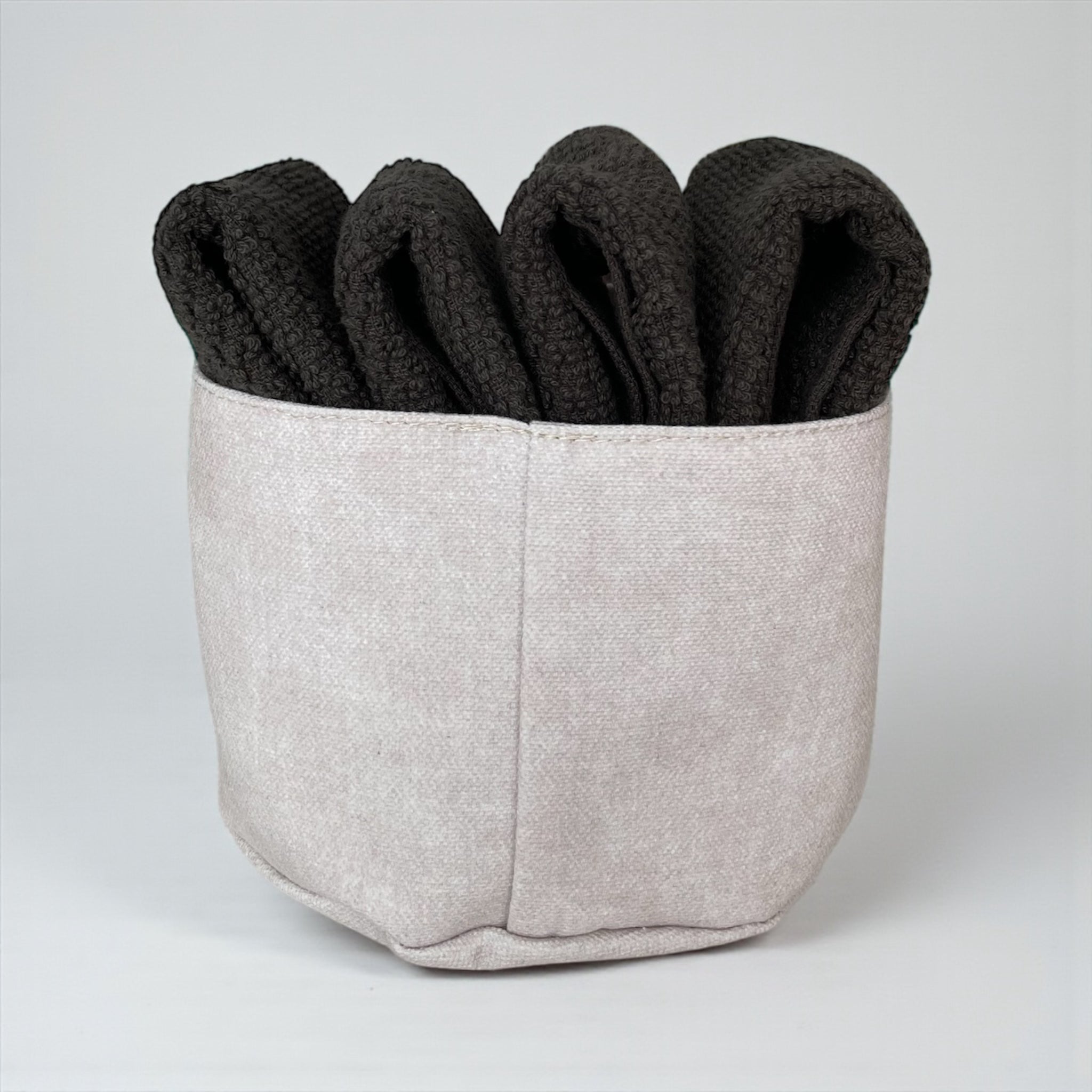 Set di 4 Lavette con cestino incluso 100% Cotone Maison Sucrèe Art. Pepe