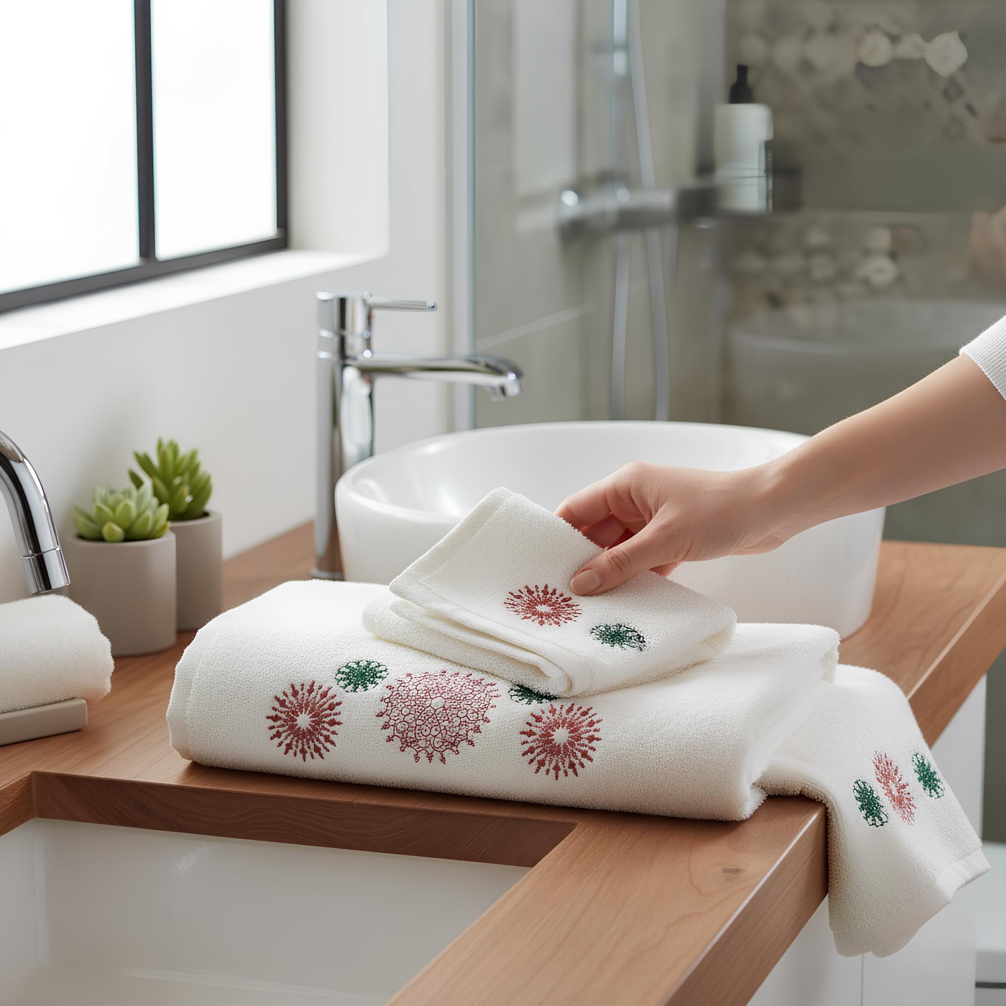 Coppia di Asciugamani Natalizi Viso e Ospite in spugna di cotone Art. Profumi