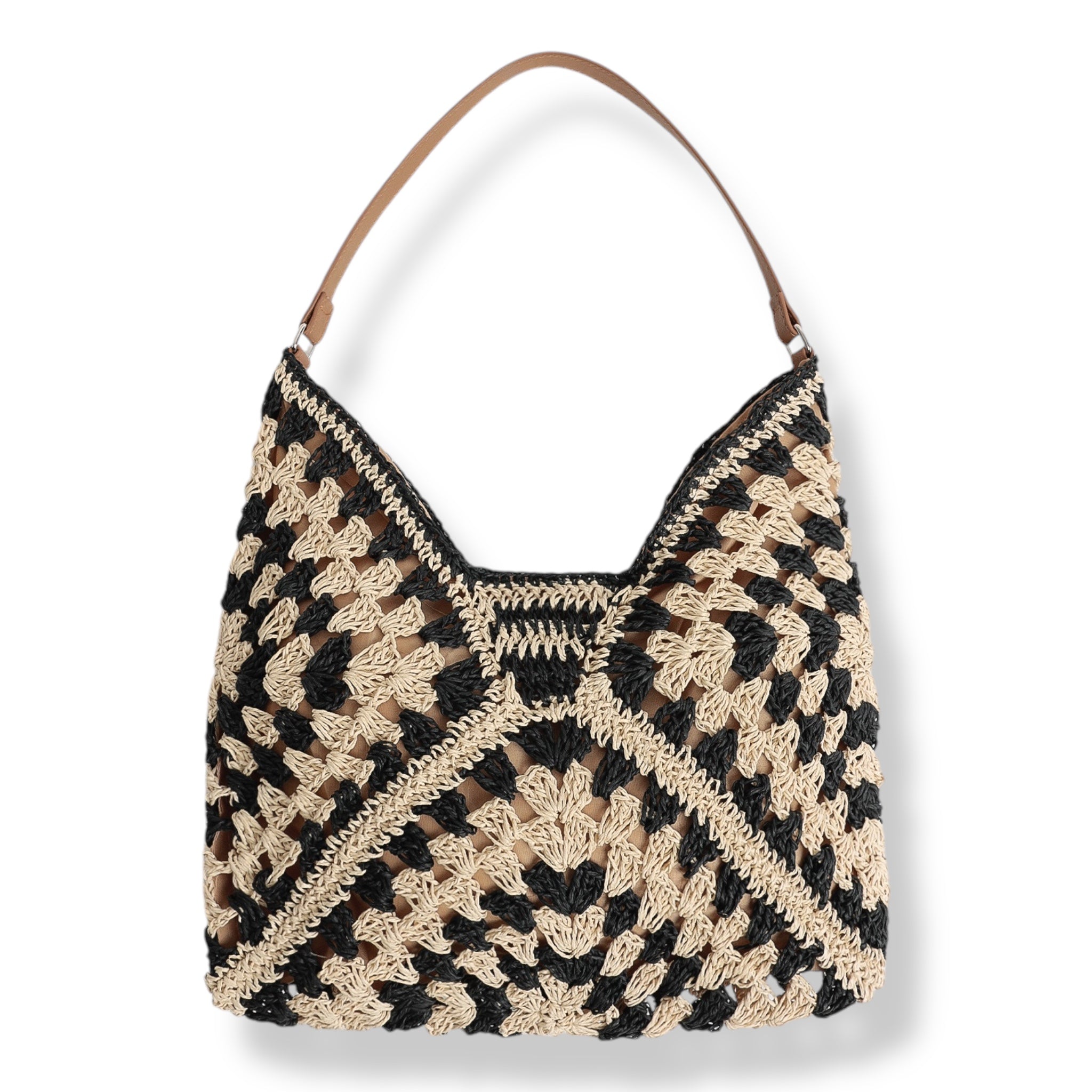 Borsa donna in cellulosa modello crochet con fodera interna Art 19930