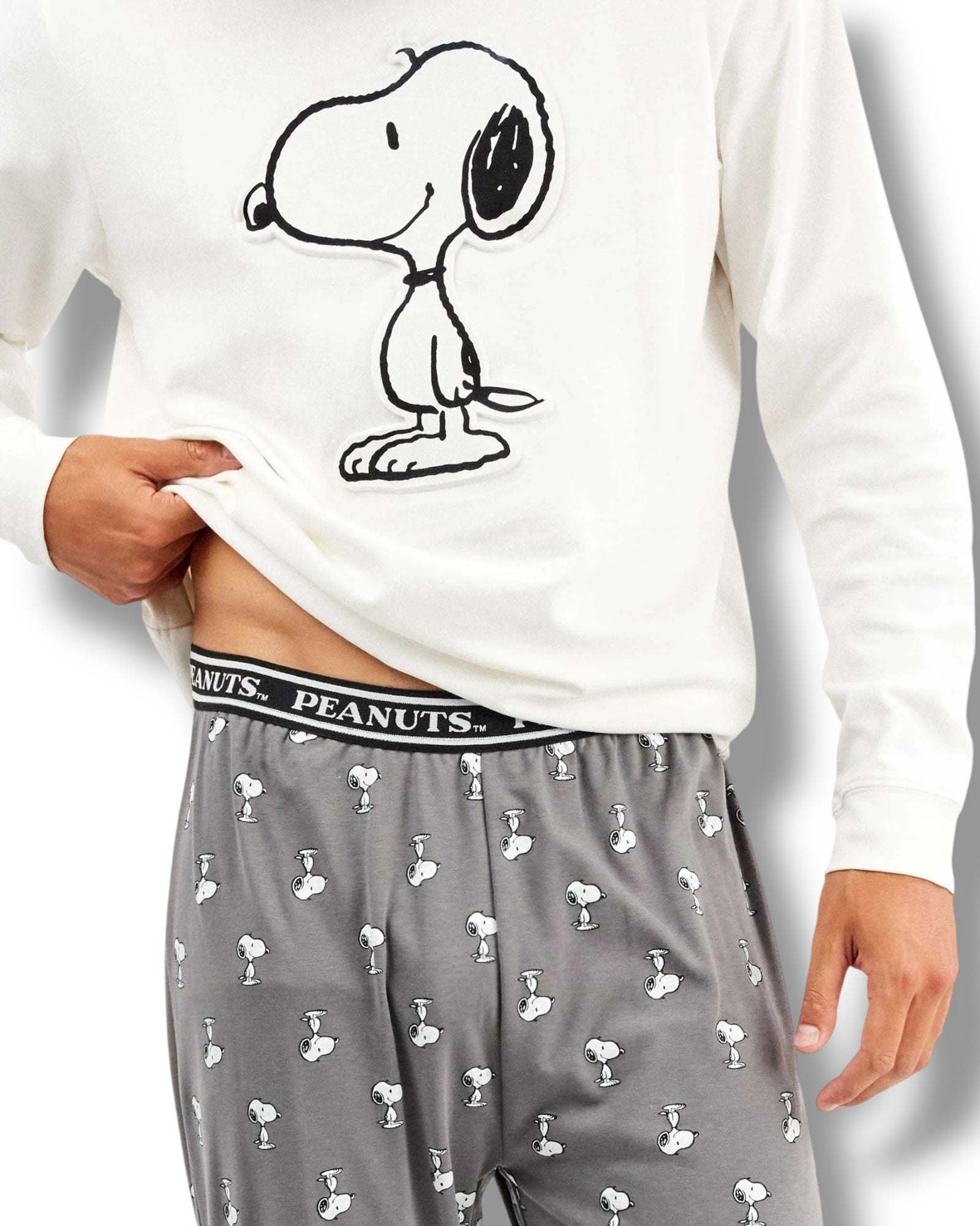 Pigiama uomo invernale Snoopy in caldo cotone non felpato Art. 20235