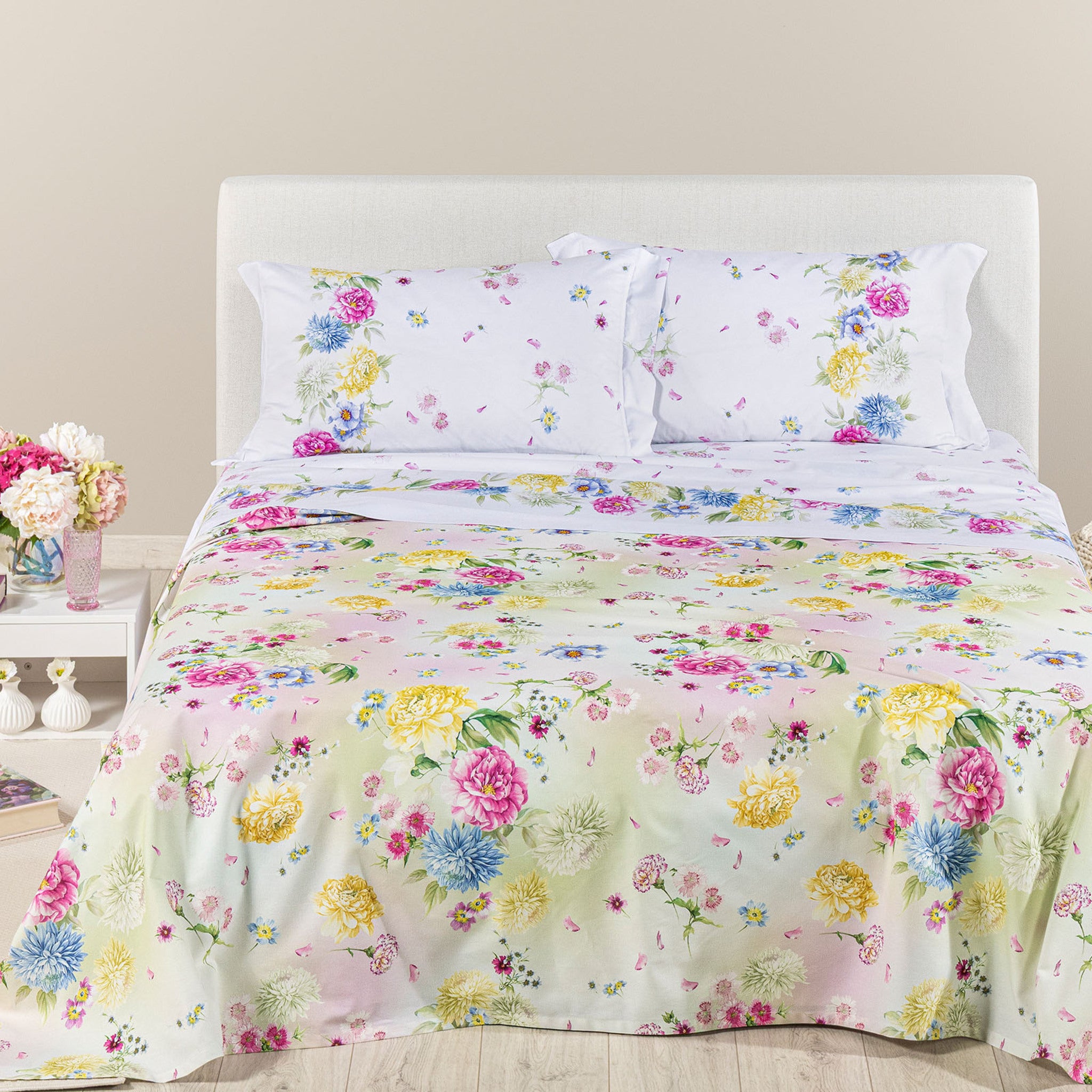 Copriletto Estivo Matrimoniale Caleffi in Cotone panama Art. Garden