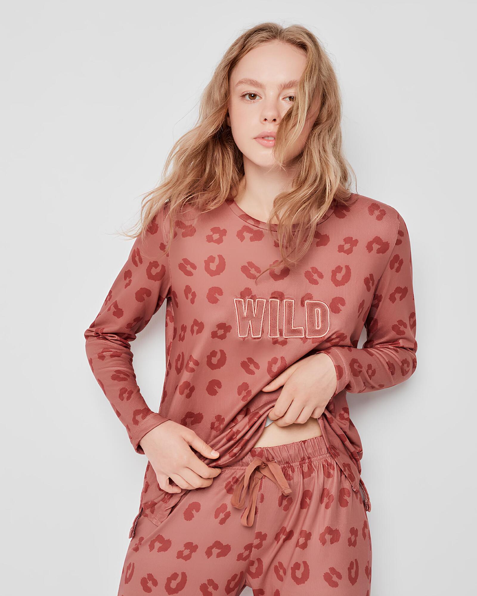 Pigiama donna invernale in velluto maculato di Gisela Art. 1980