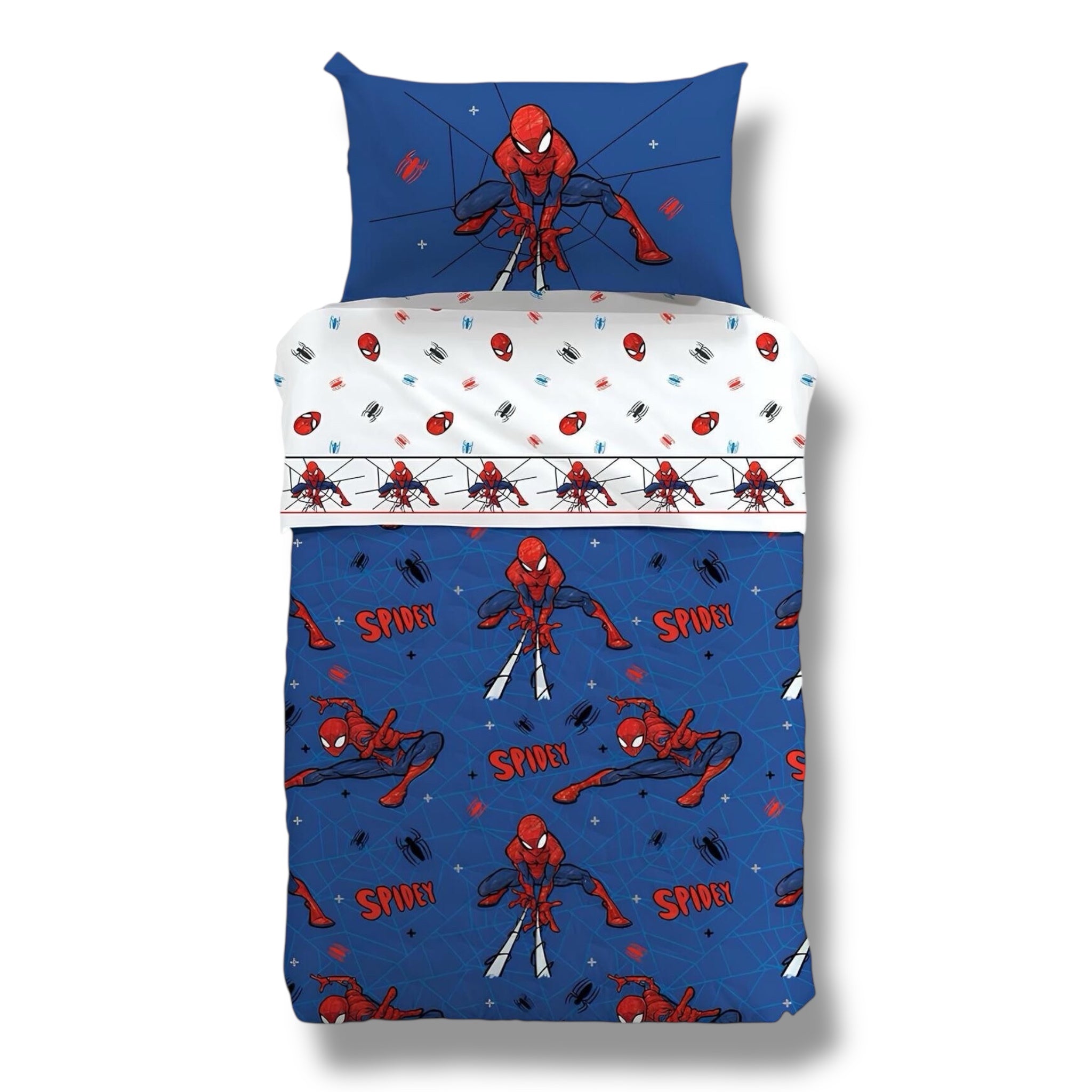 Copriletto Trapuntato Caleffi in cotone per letto singolo Spider-Man