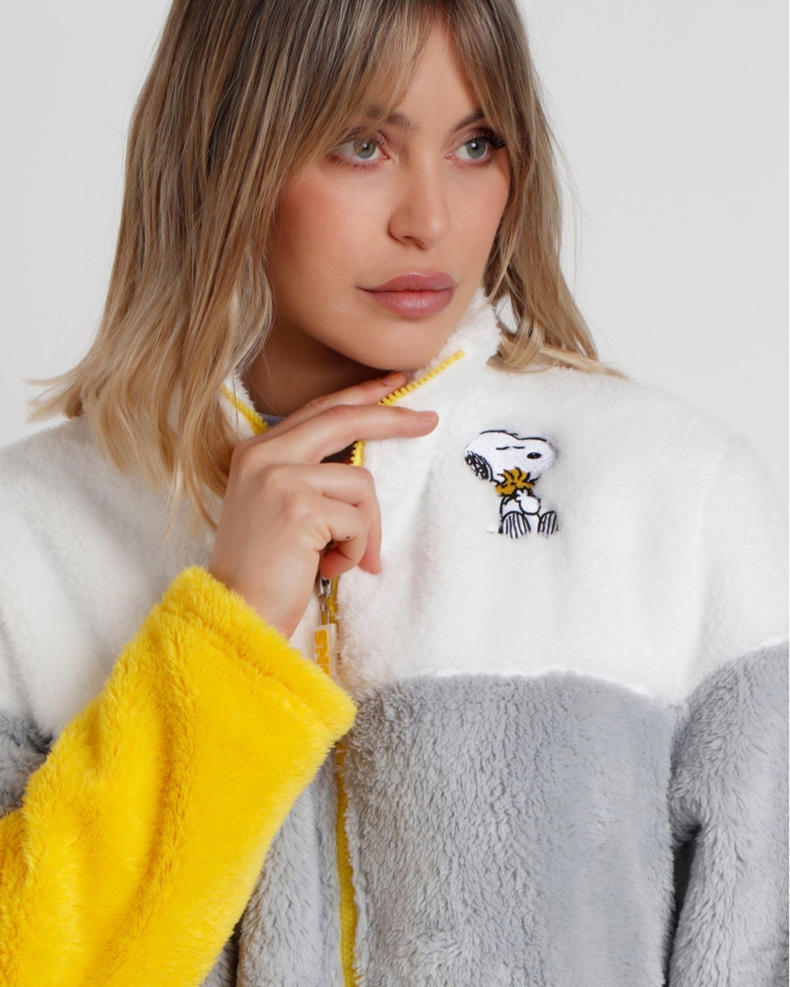 Vestaglia donna invernale Snoopy in pile coral con cerniera Art. 67114