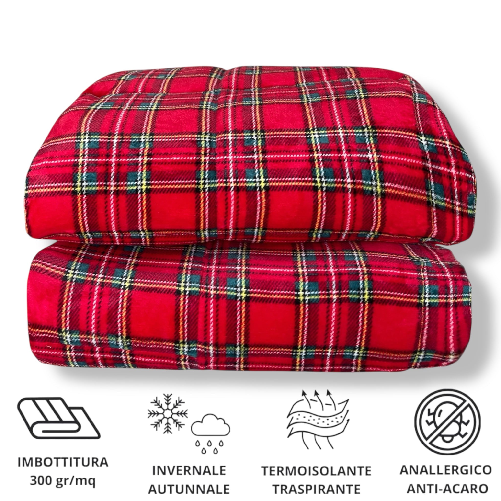 Trapunta Matrimoniale Fancy Home Natalizia in Flannel effetto pelliccia