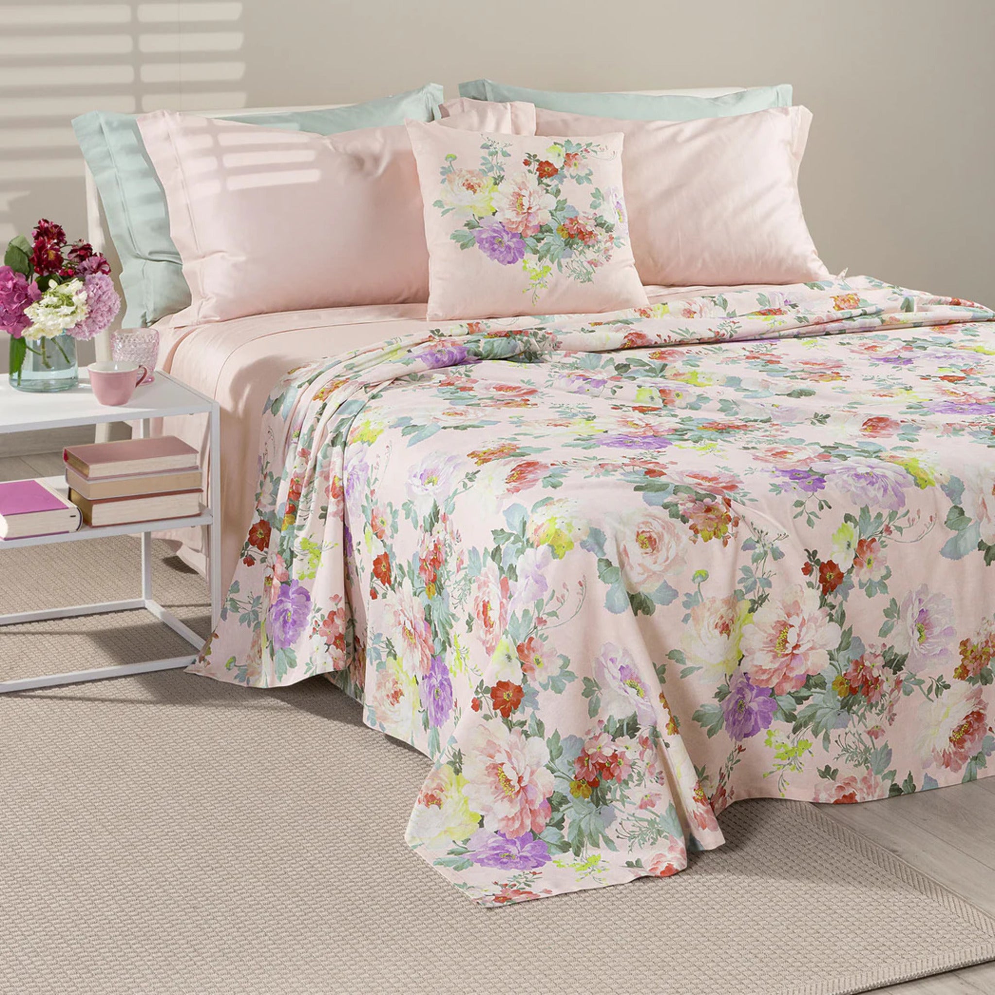 Copriletto Estivo Matrimoniale Caleffi in Cotone panama Art. Giardino