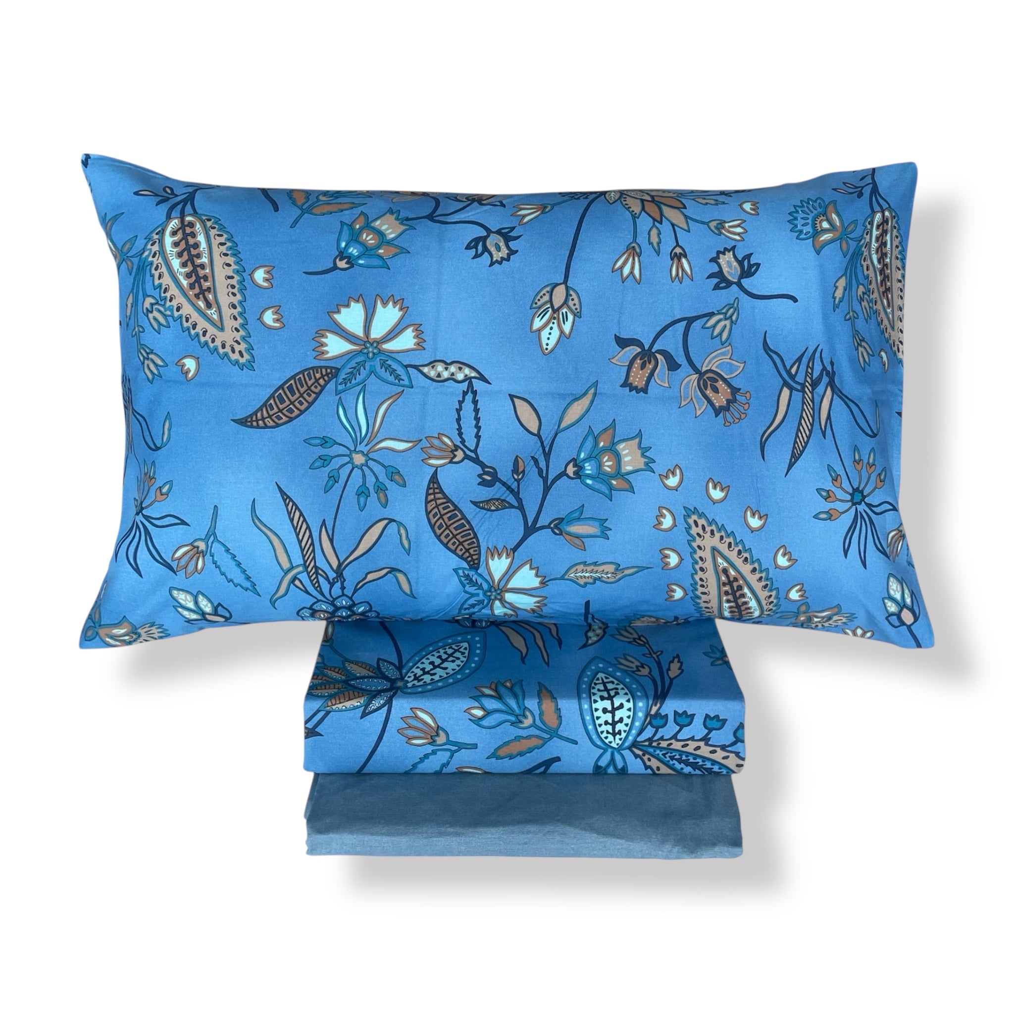 Mirabello double duvet cover set in cotton satin Art. Golden Flowers