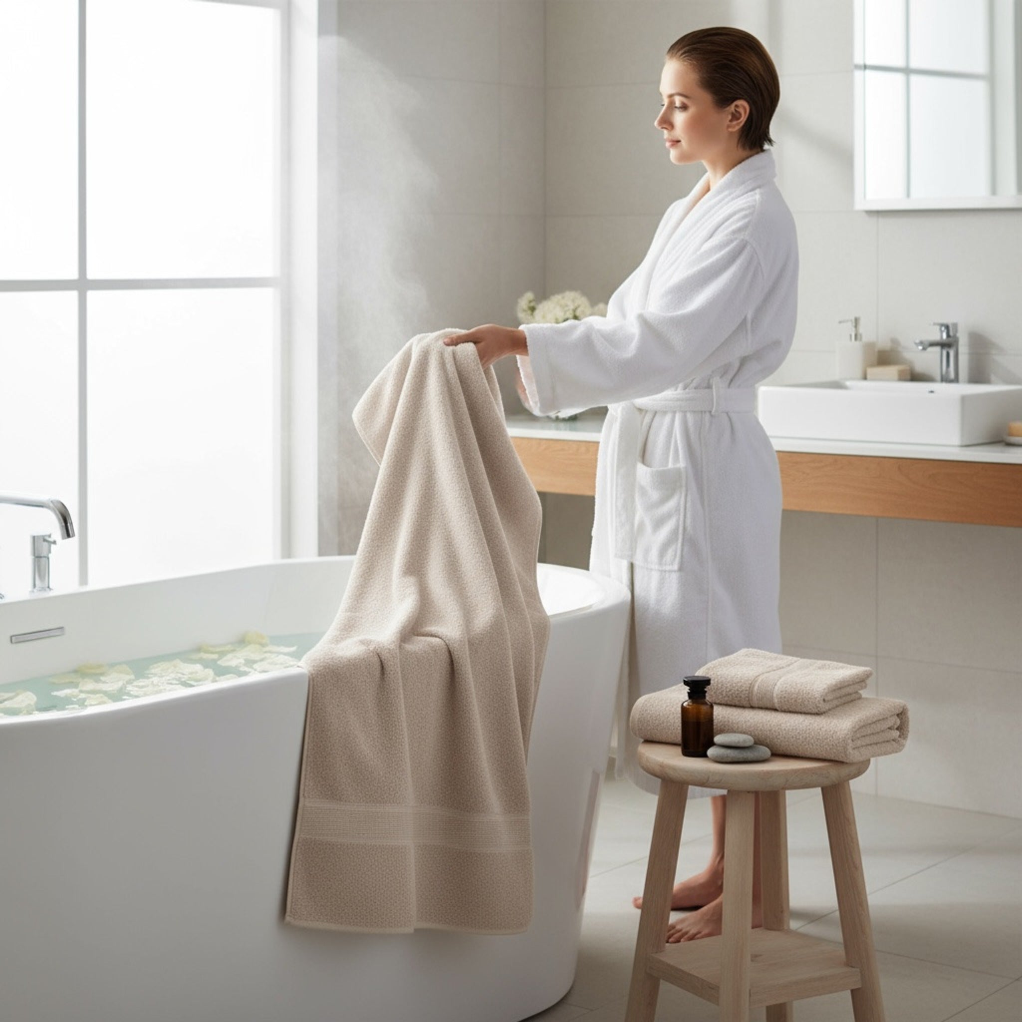 Zucchi Telo Doccia Journey 90x160 cm in Spugna di Puro Cotone 430 g/m²