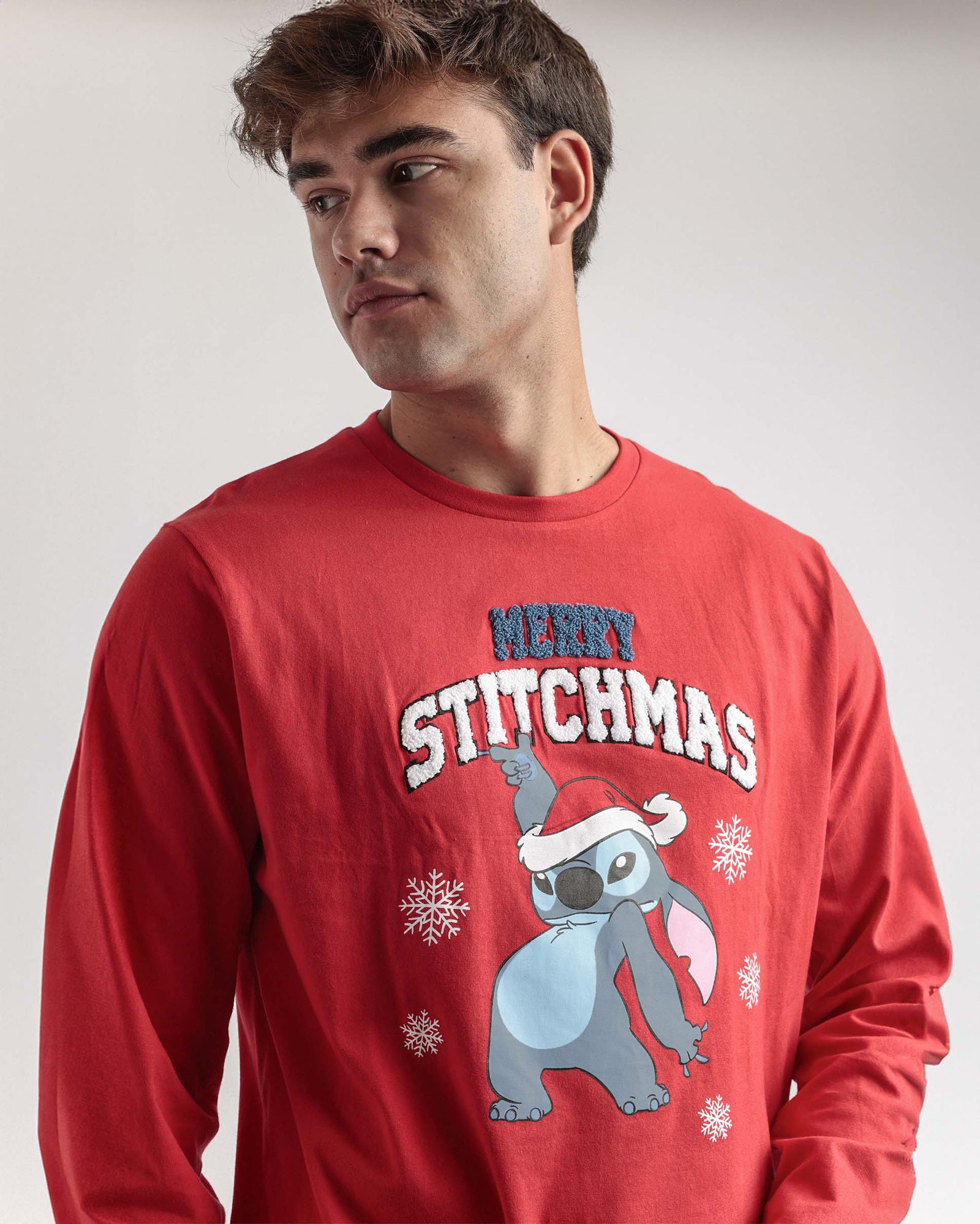 Pigiama Uomo Natalizio Disney Stitch in caldo cotone Art. 62197