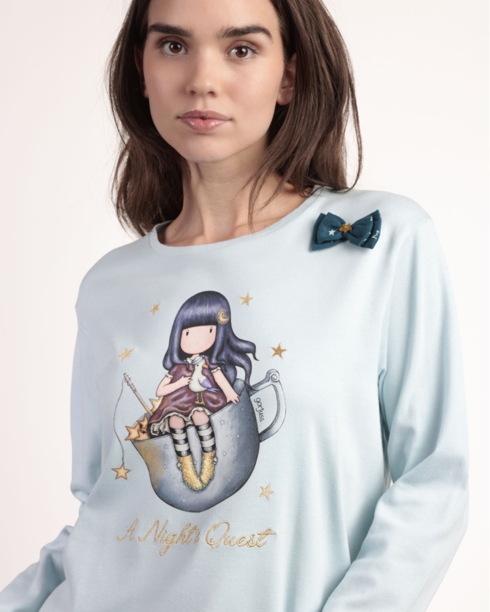Pigiama donna Gorjuss invernale in caldo cotone di Santoro Art. 63383