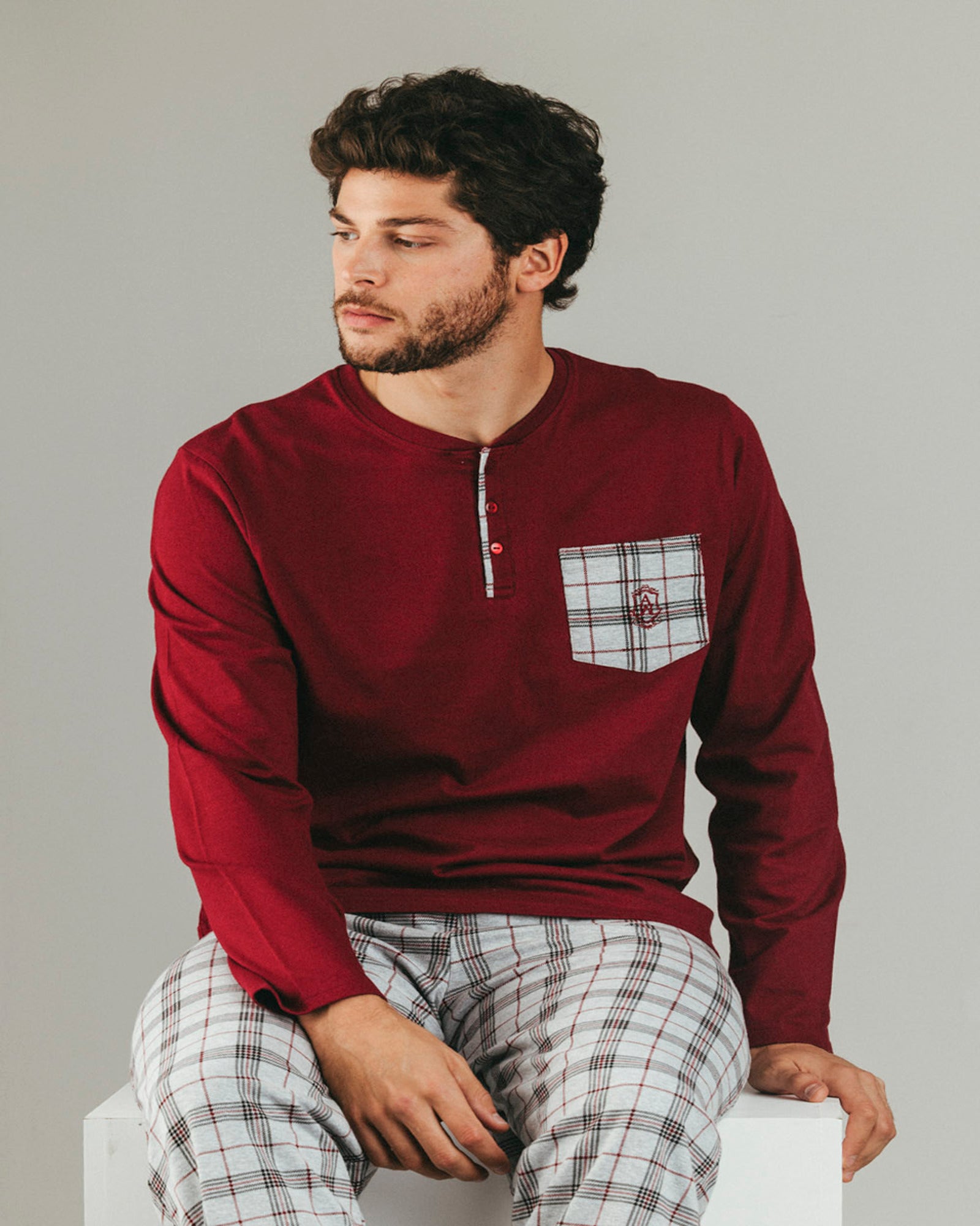 Winter men's pajamas in warm cotton by Admas Art. 60319