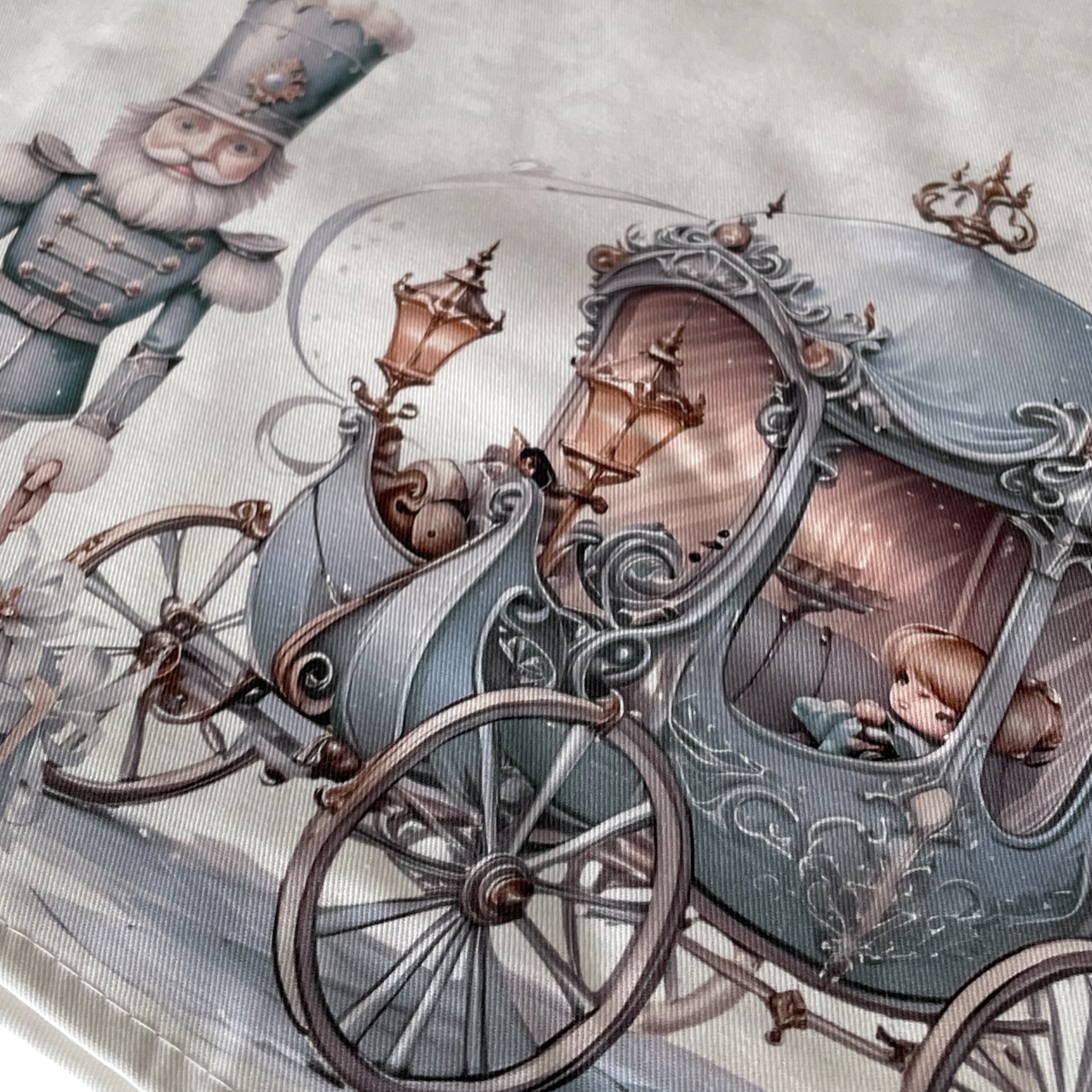 Waterproof stain-resistant tablecloth digital print by Maison Sucrée Art. Oltremare