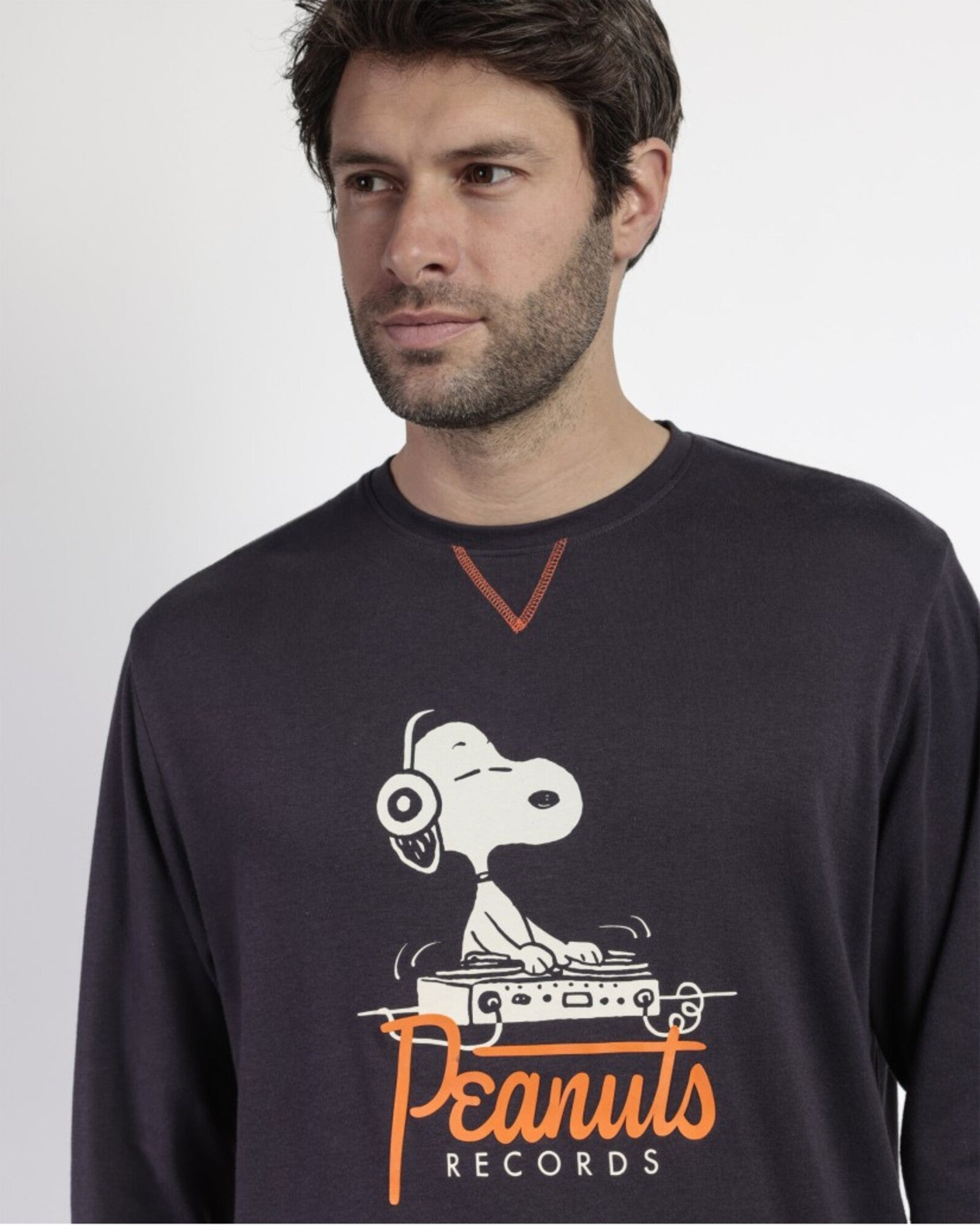 Pigiama uomo invernale di Snoopy in caldo cotone di Admas Art. 63013