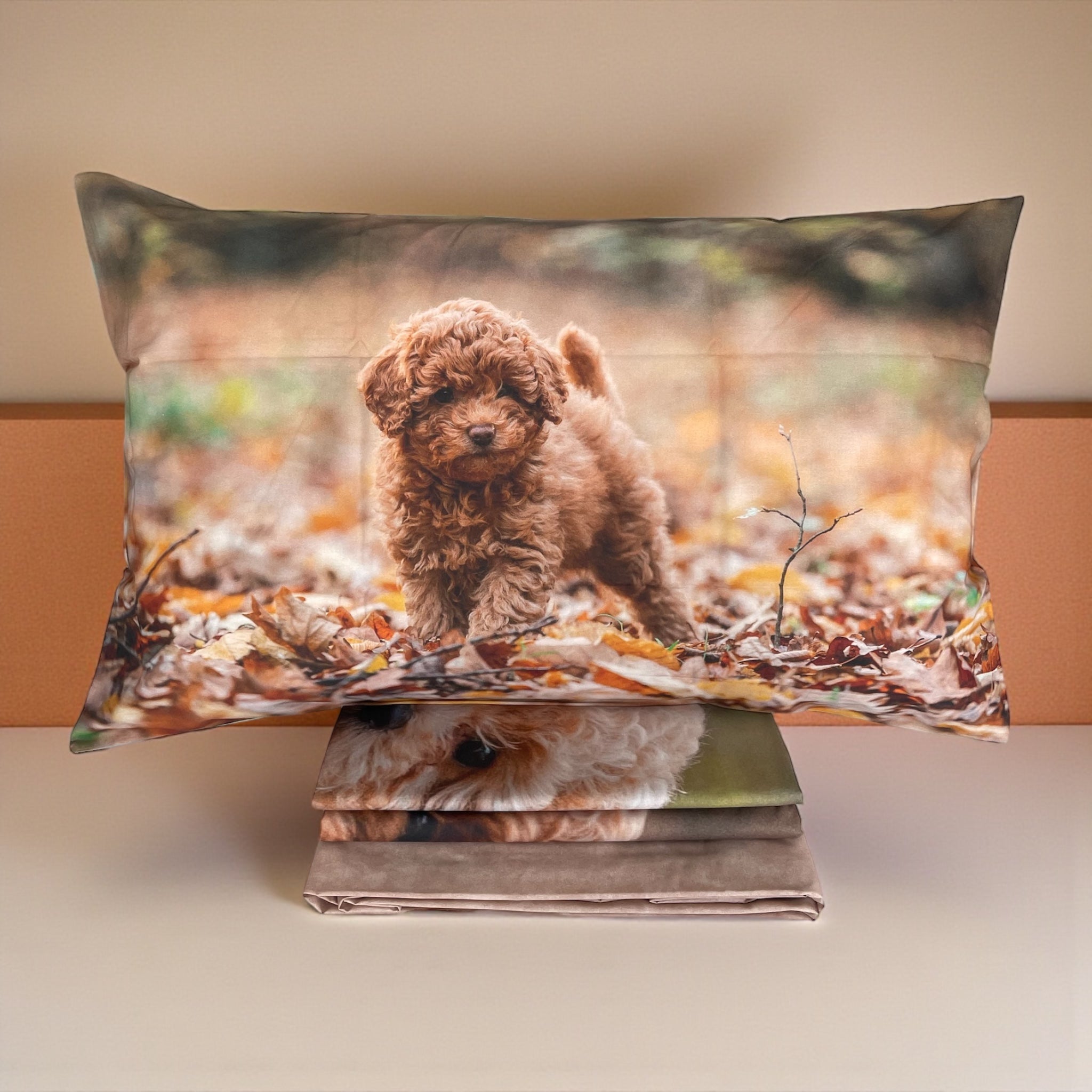 Mirabello double duvet cover set in cotton satin Art. Golden Flowers