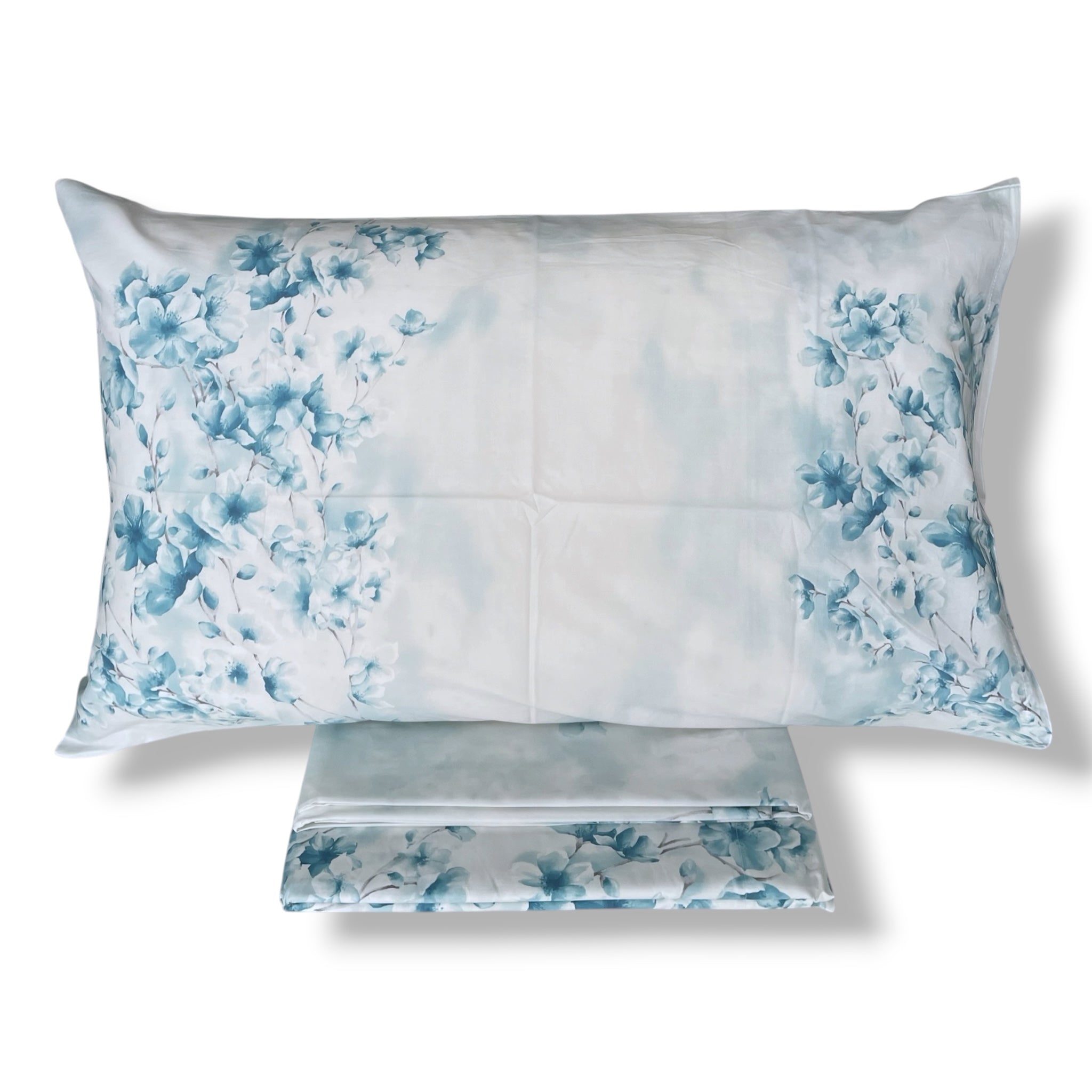 Completo Lenzuola Matrimoniali in Cotone Percalle Mirabello Art. Mandorlo in Fiore