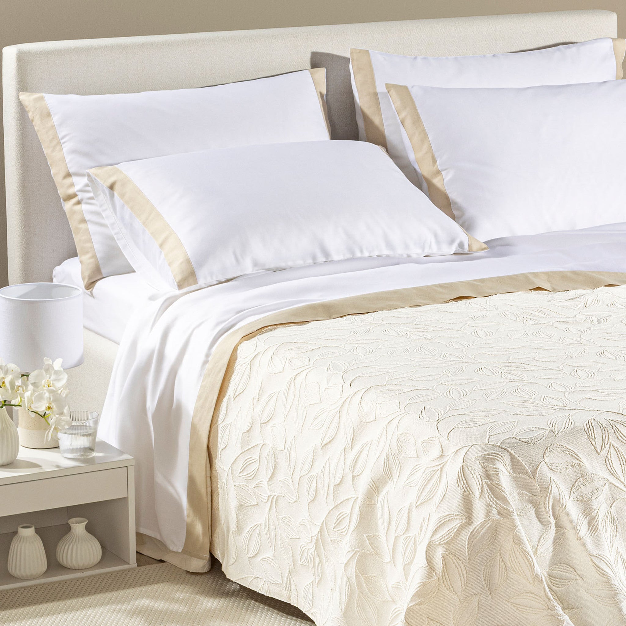 Copriletto Matrimoniale Caleffi non trapuntato in cotone jacquard Art. Matera