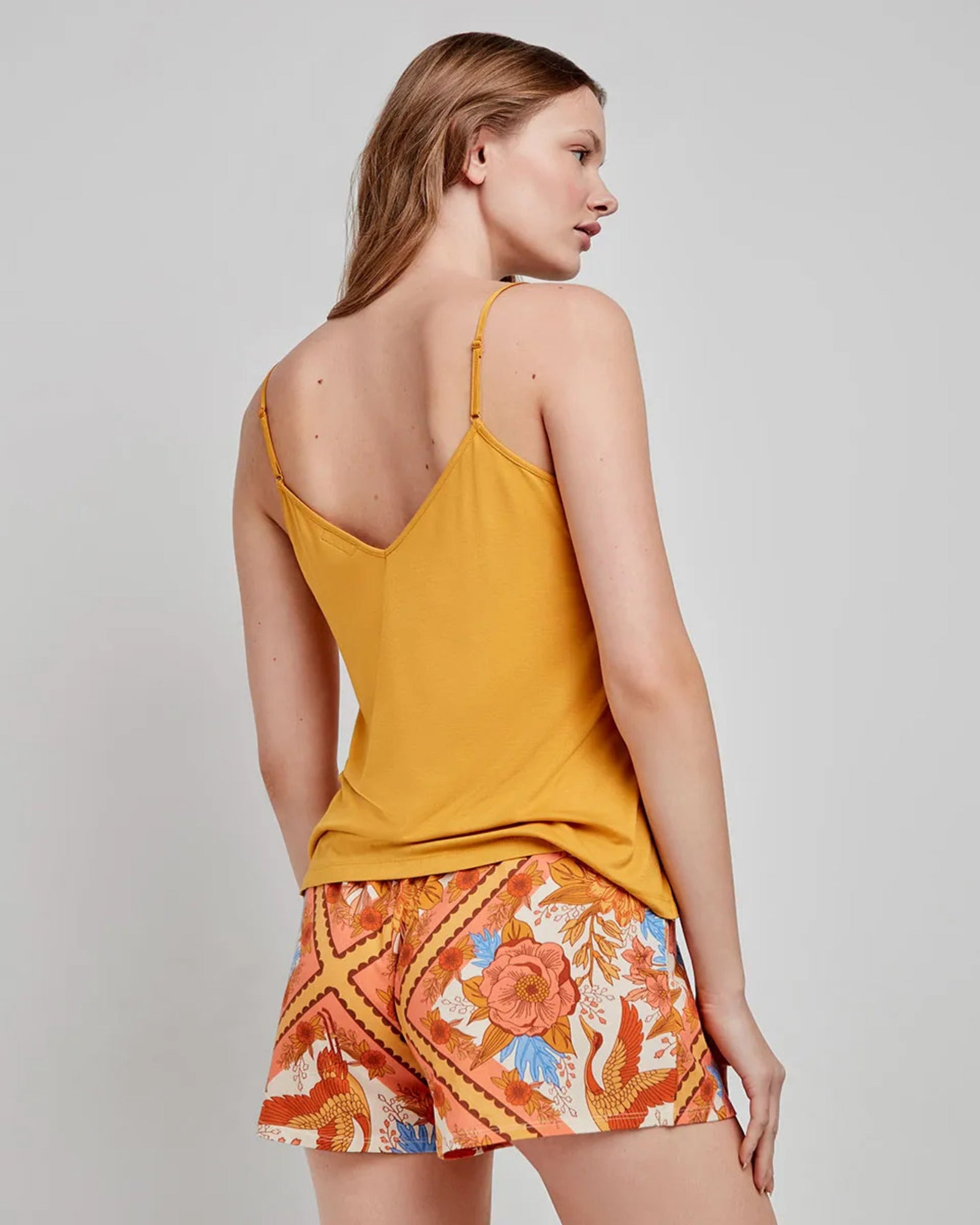 Spring summer women's pajamas in cotton and satin Gisela Art. 20016s