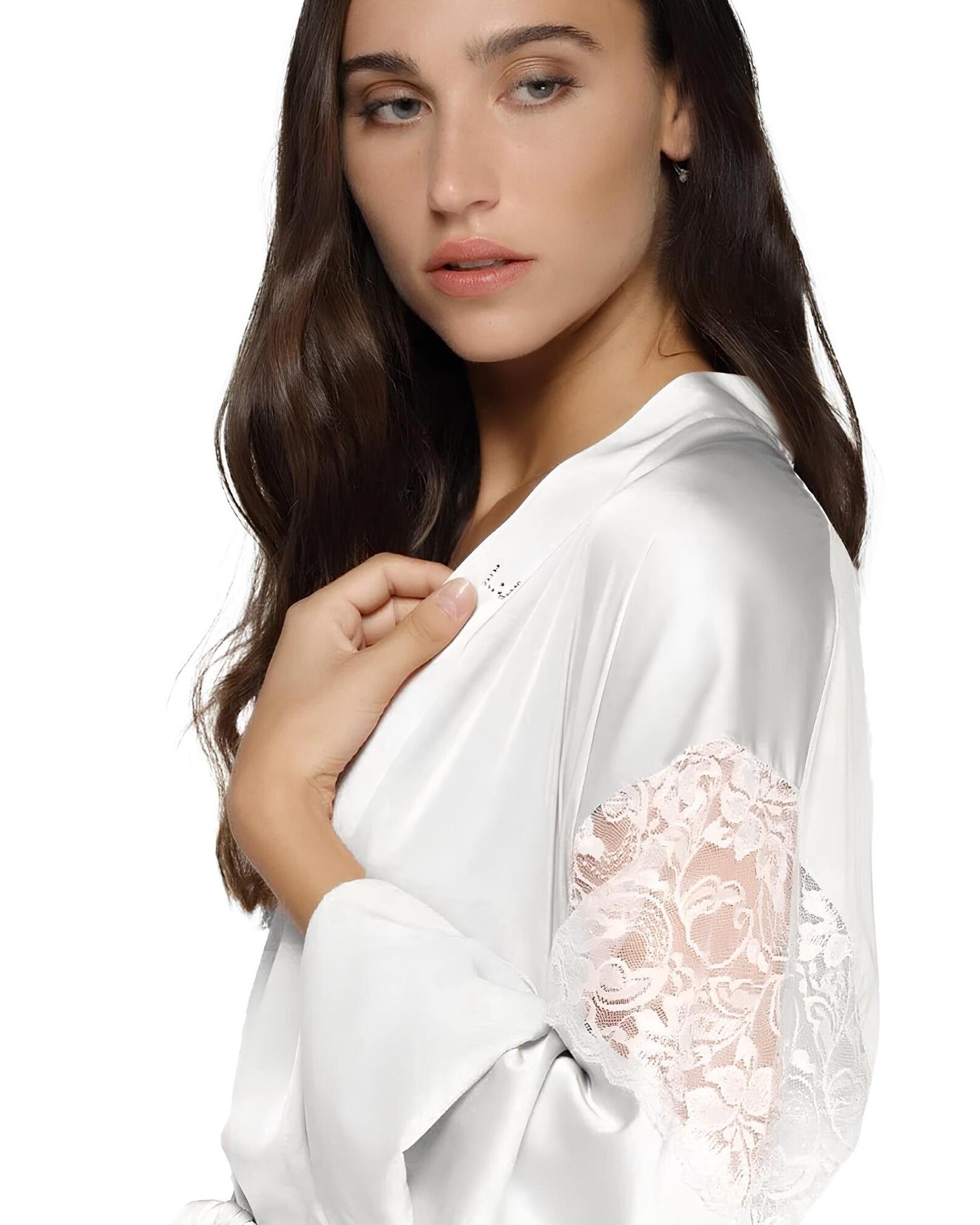 Women's dressing gown in satin and lace by Liu jo Art. DL0002