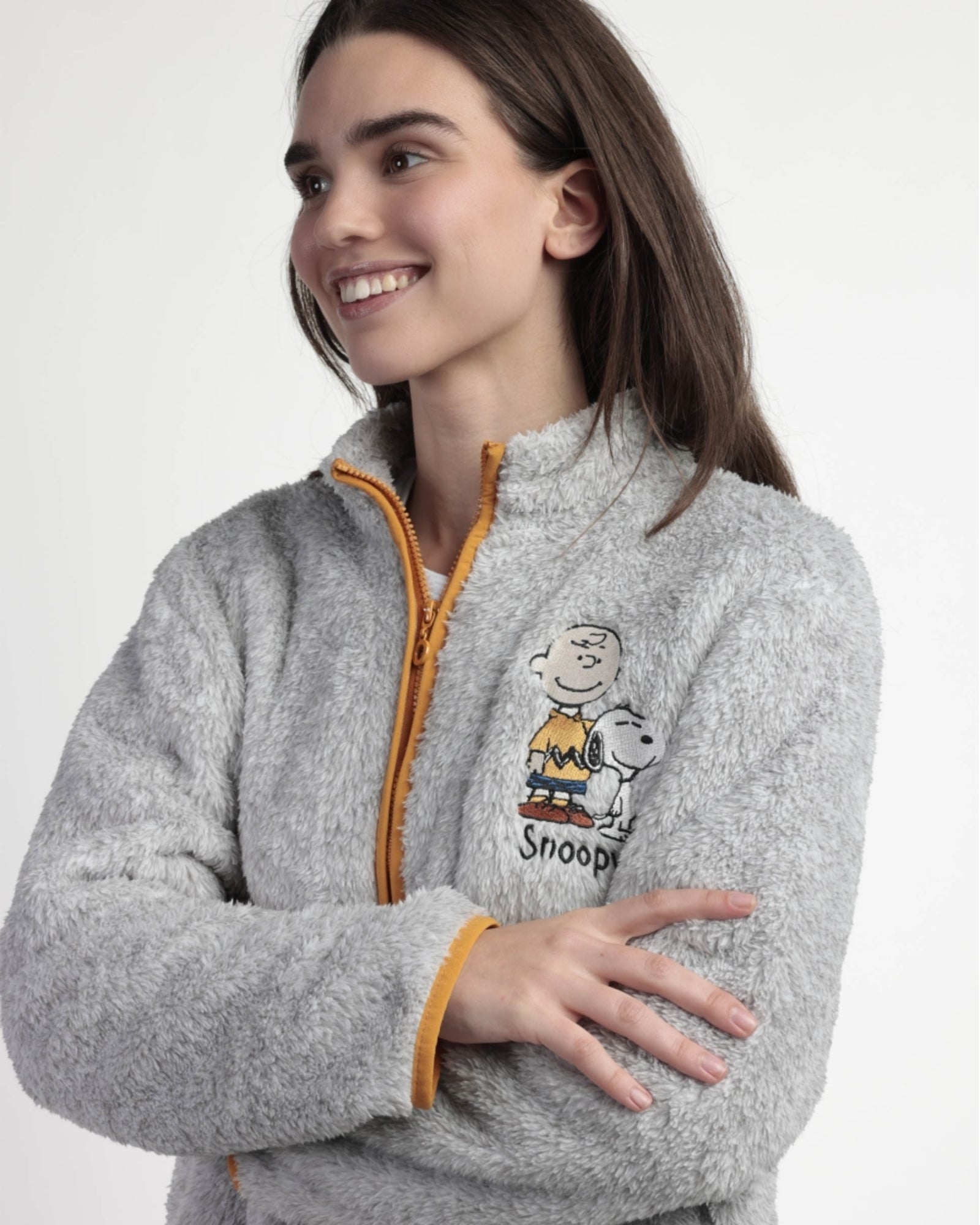 Vestaglia donna invernale Snoopy in pile coral con cerniera Art. 67237