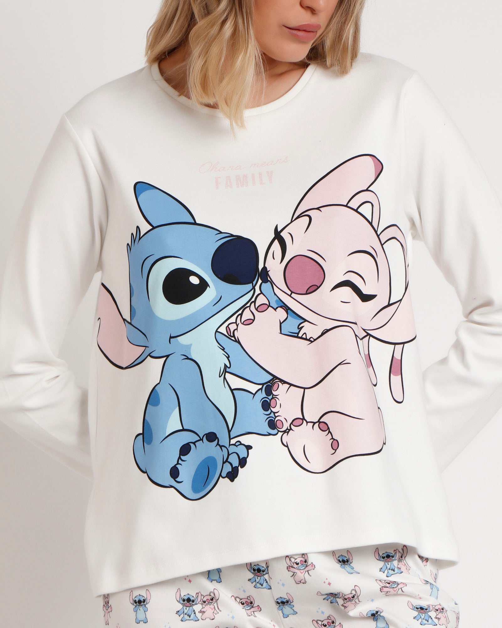 Pigiama donna invernale Disney Lilo & Stitch in caldo cotone Art. 62770