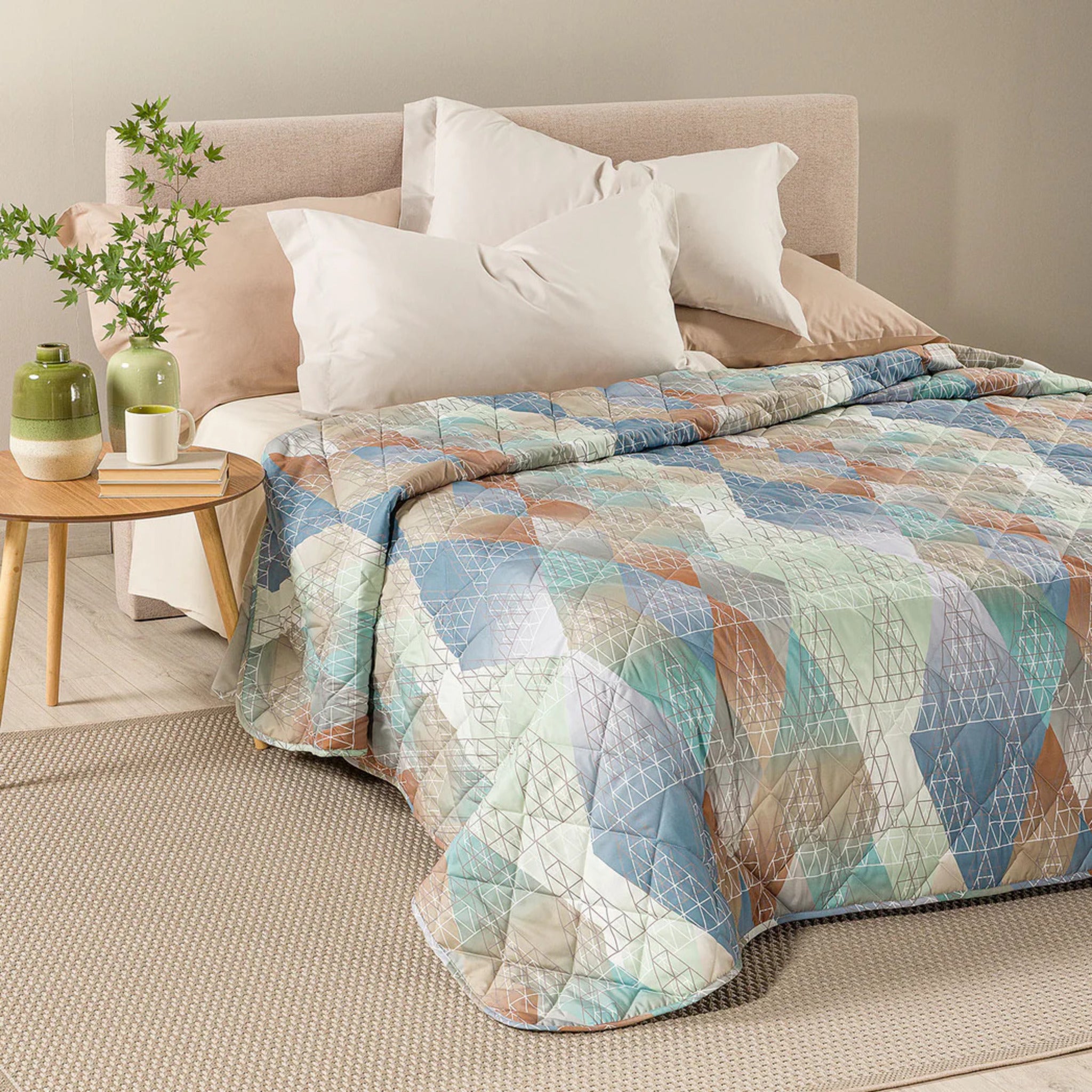 Quilted Double Bedspread in Cotton Bassetti Granfoulard Art. Mergellina