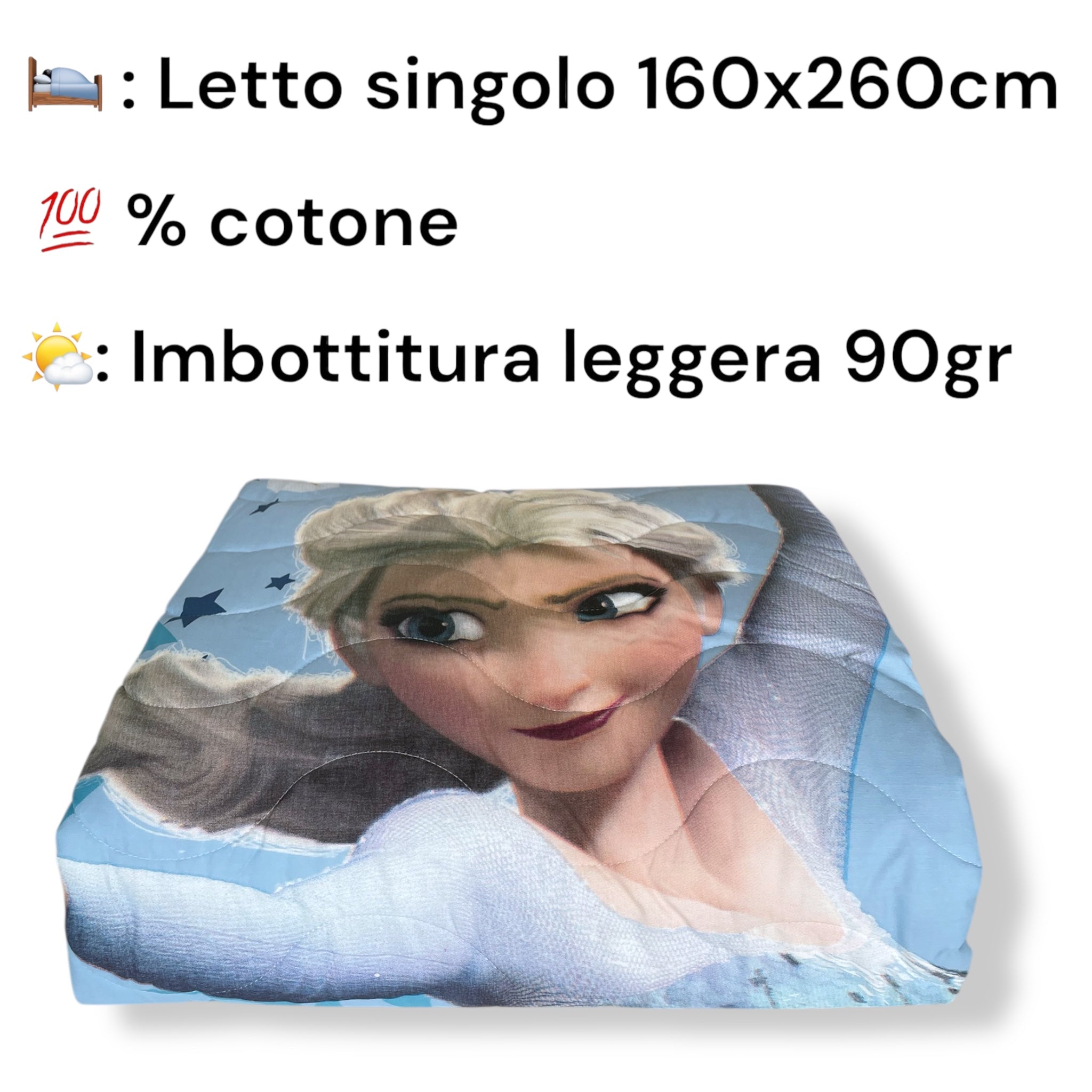 Copriletto Trapuntato Caleffi letto singolo Art. Frozen Dream 160x260 cm