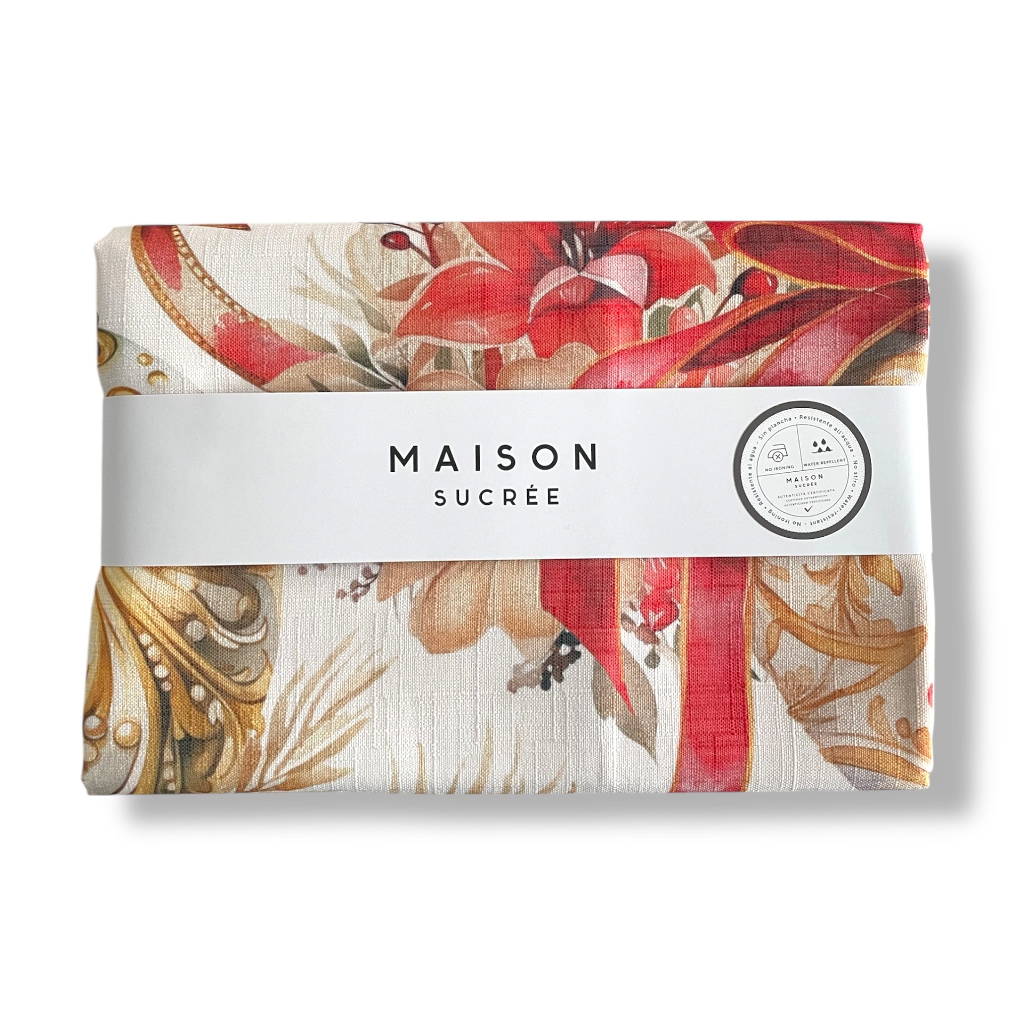 Tovaglia Natalizia Antimacchia no stiro di Maison Sucrée Art. Preziosi