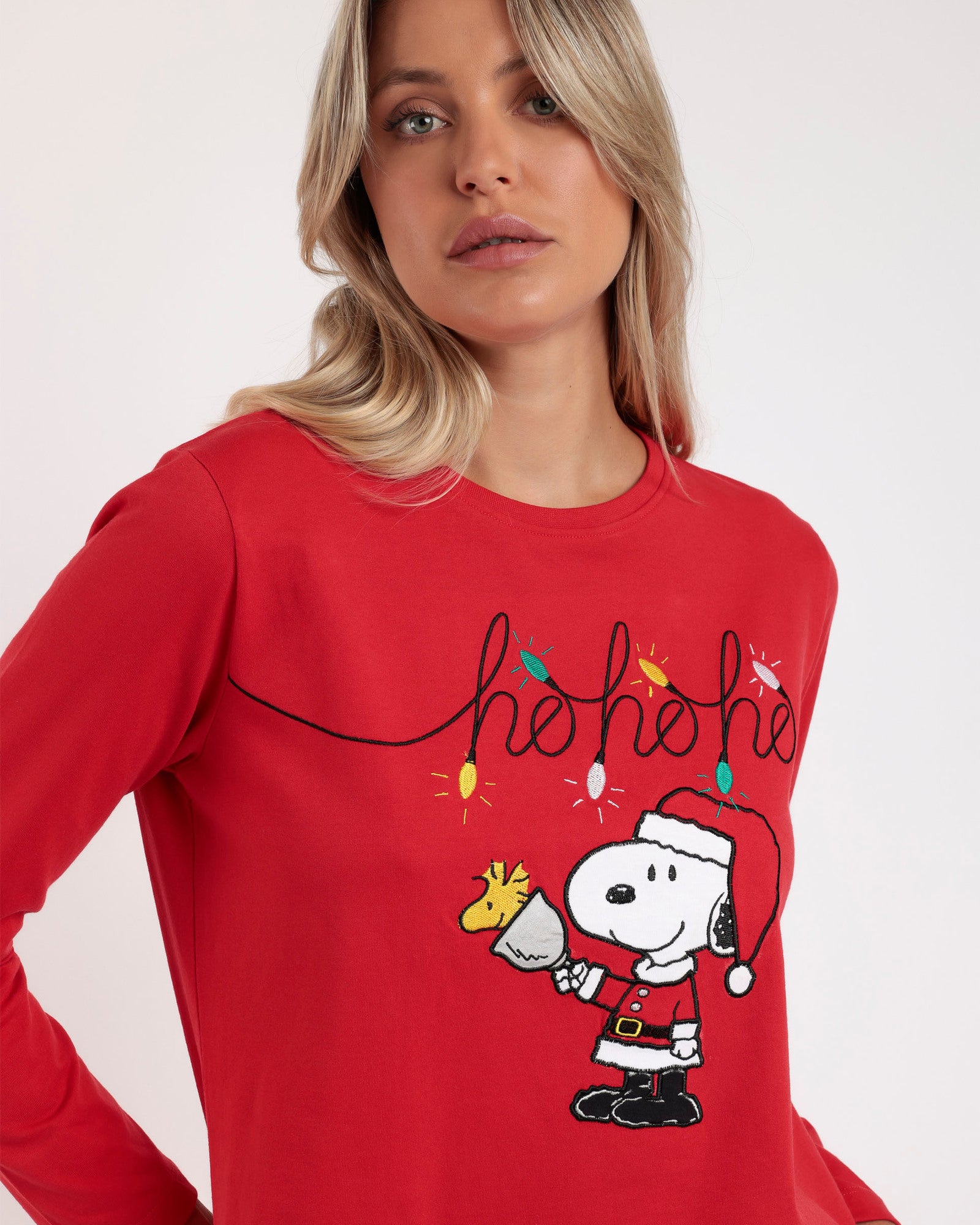 Pigiama Donna Natalizio di Snoopy in caldo cotone Art. 62418