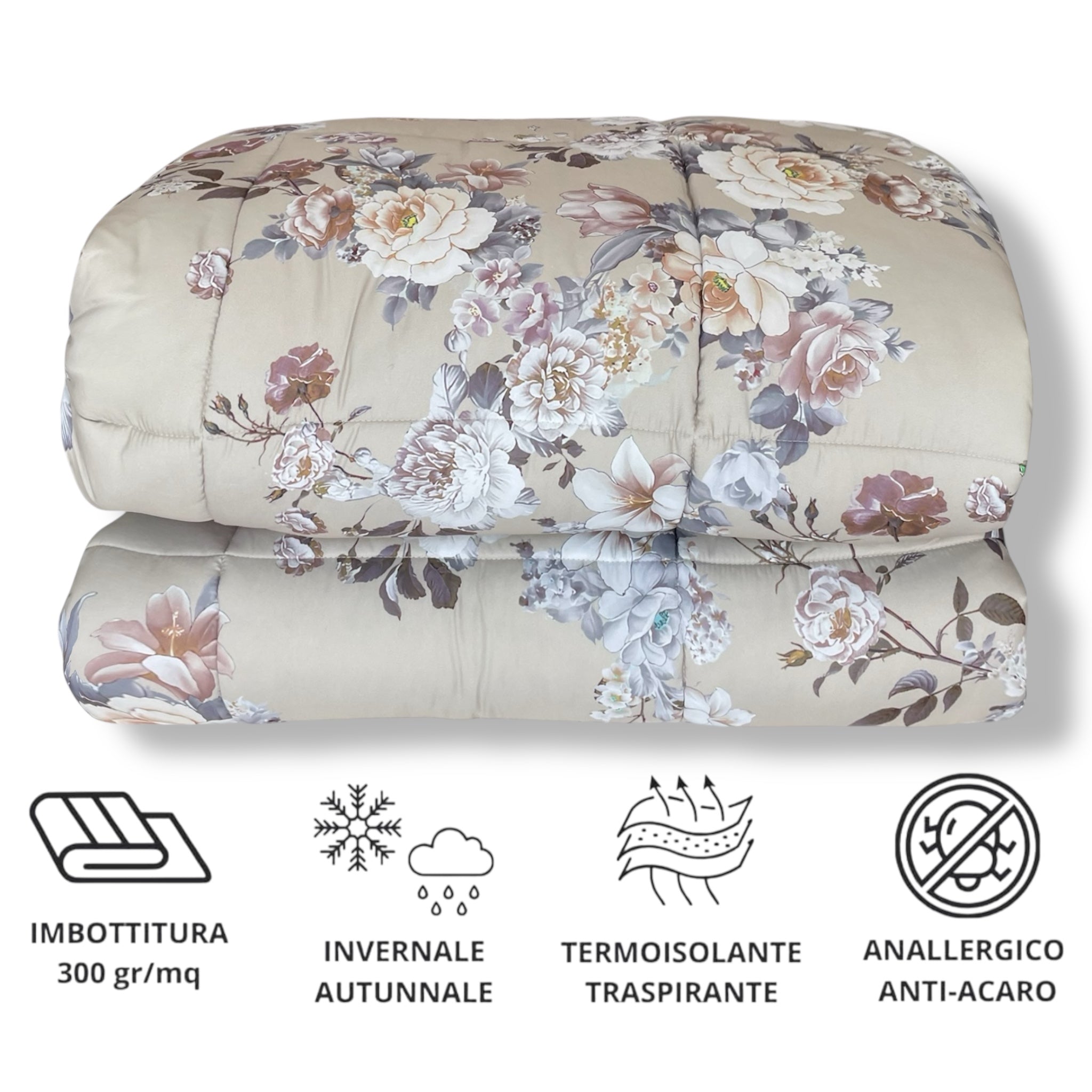 Trapunta Matrimoniale Fancy Home in microfibra Art. Priscilla Tortora