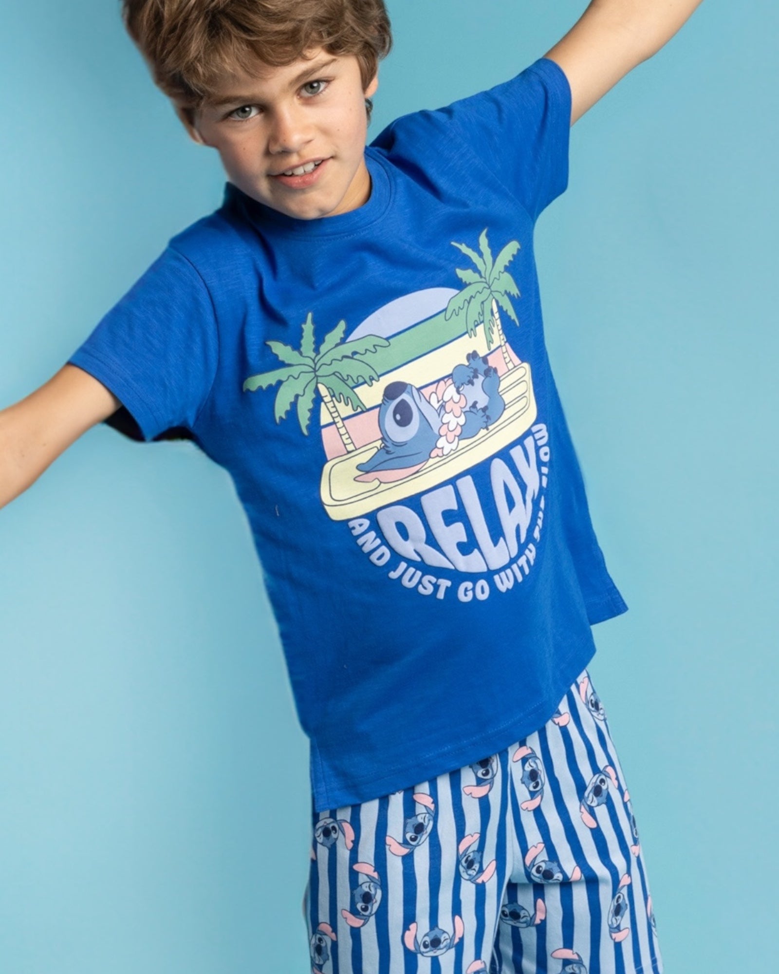 Pigiama bambino estivo Disney Stitch in cotone Art. 63231
