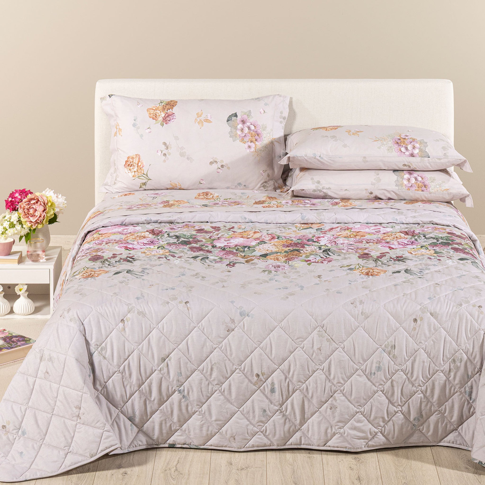 Copriletto Trapuntato Caleffi in Cotone Art. Ikebana 260x270 cm