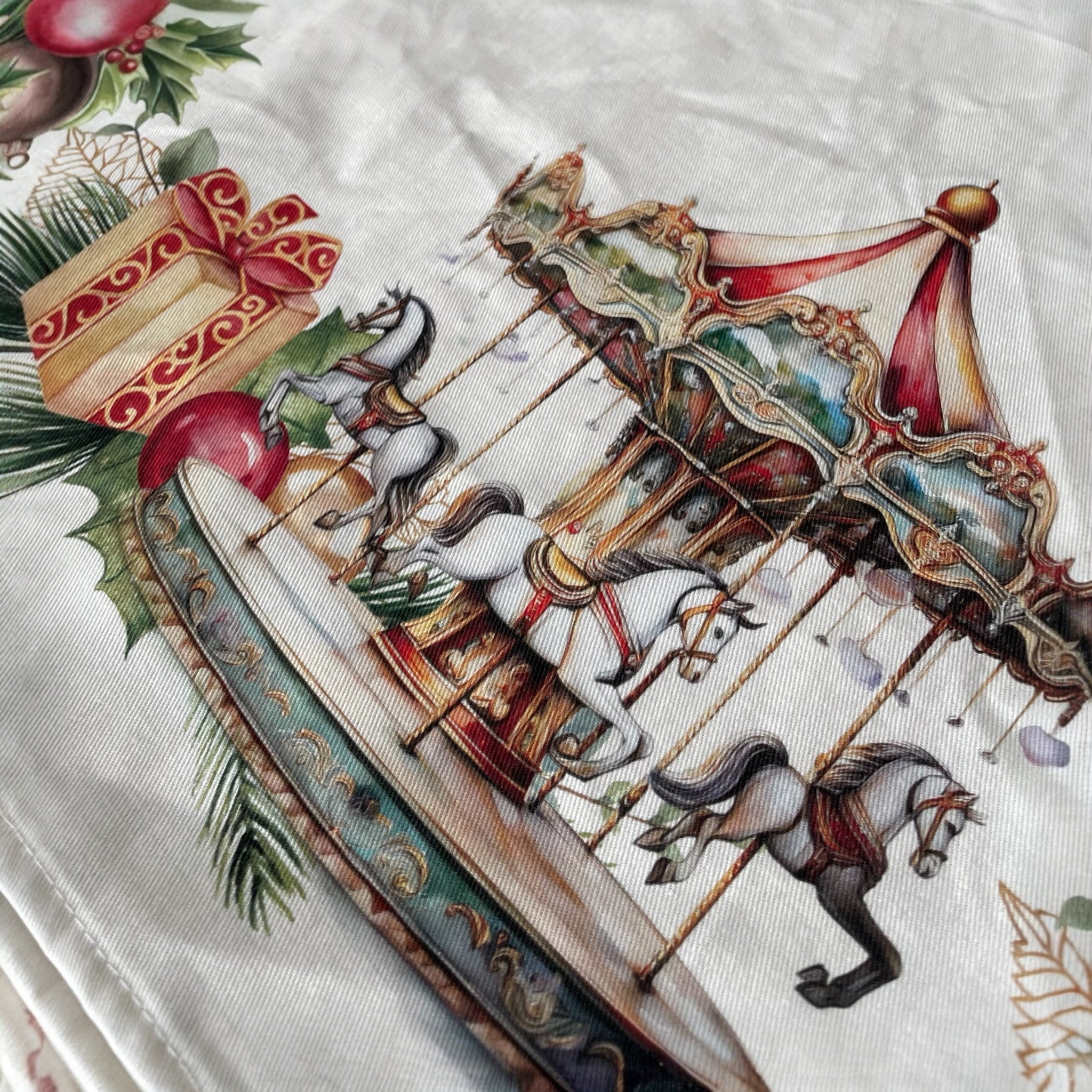 Tovaglia Natalizia rettangolare in cotone panama stampa digitale Art. Neverland