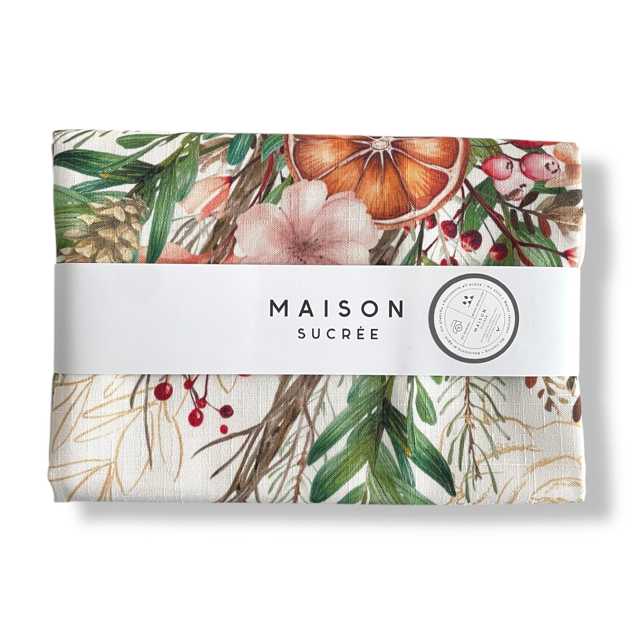 Tovaglia antimacchia no stiro stampa digitale di Maison Sucrée Art. Arance e Cannella