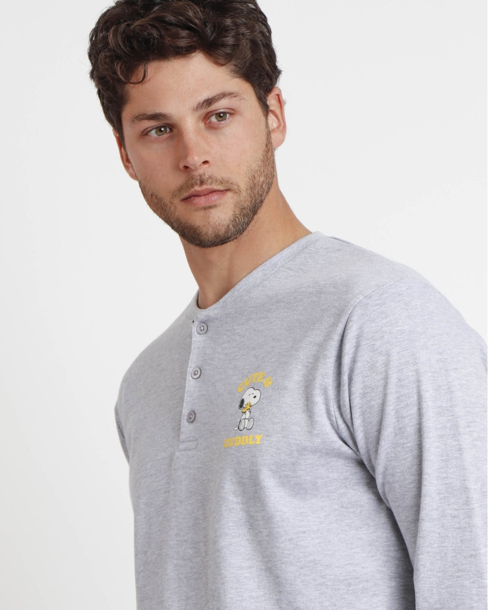 Pigiama uomo invernale di Snoopy in caldo cotone di Admas Art. 62014