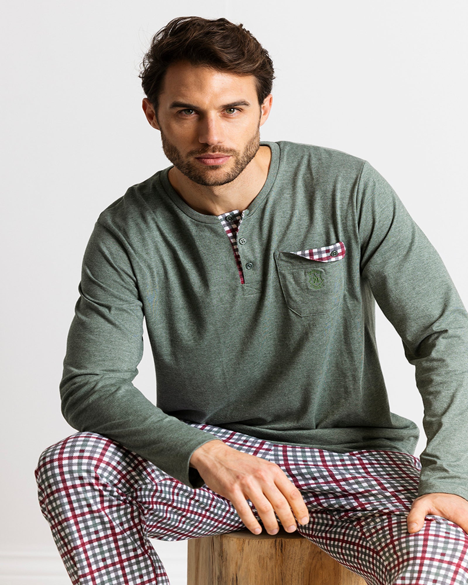 Winter men's pajamas in warm cotton by Admas Art. 56581